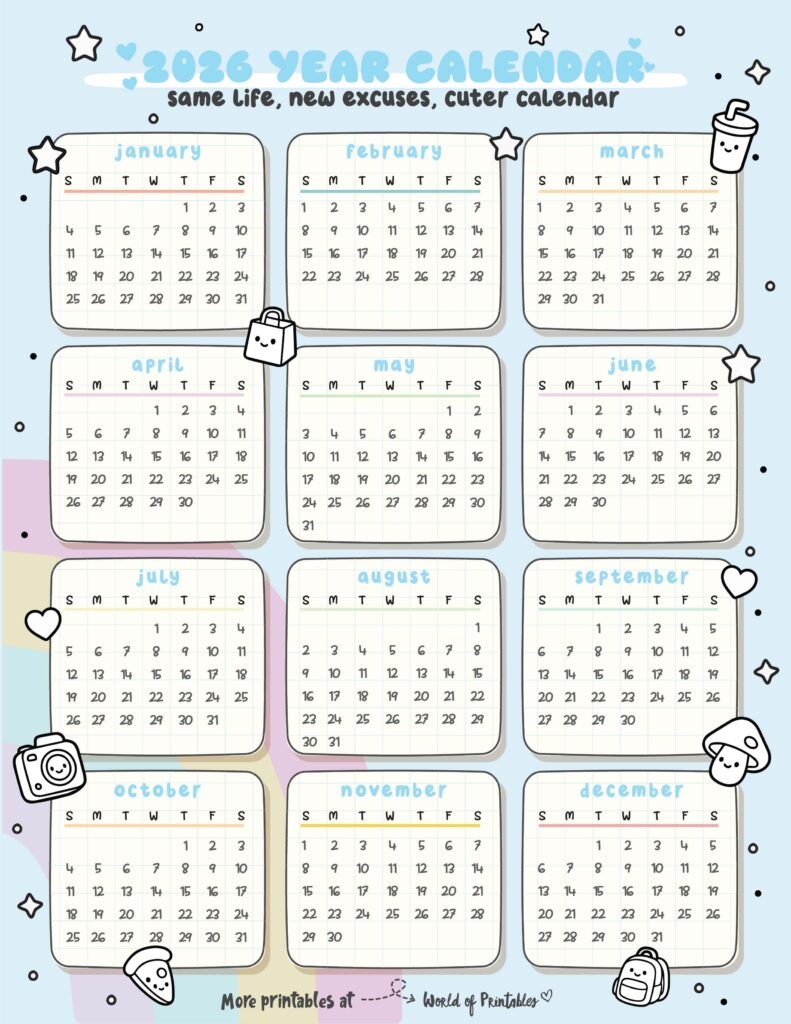2026 Year Calendars 160 Free Styles To Download World Of 