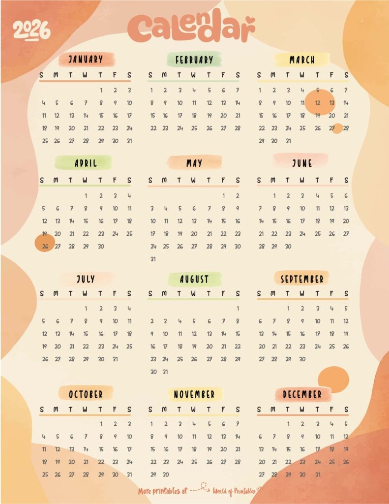 2026 Year Calendars 160 Free Styles To Download World Of 