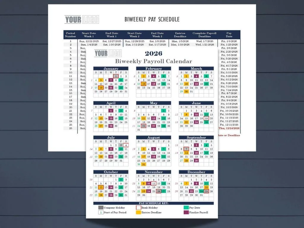 2026 Zweiw chentlicher Gehaltskalender amp Stundenplan Digitaler 