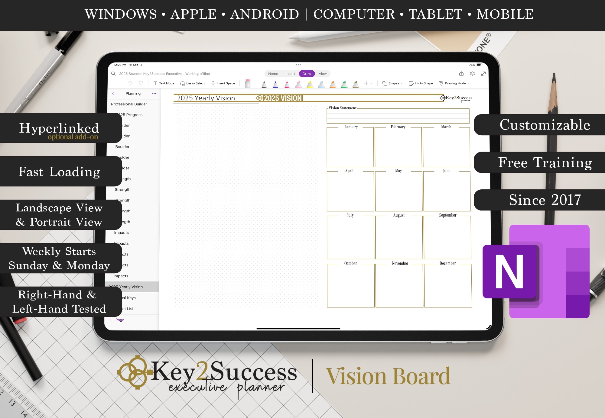 2027 OneNote Executive Digital Planner