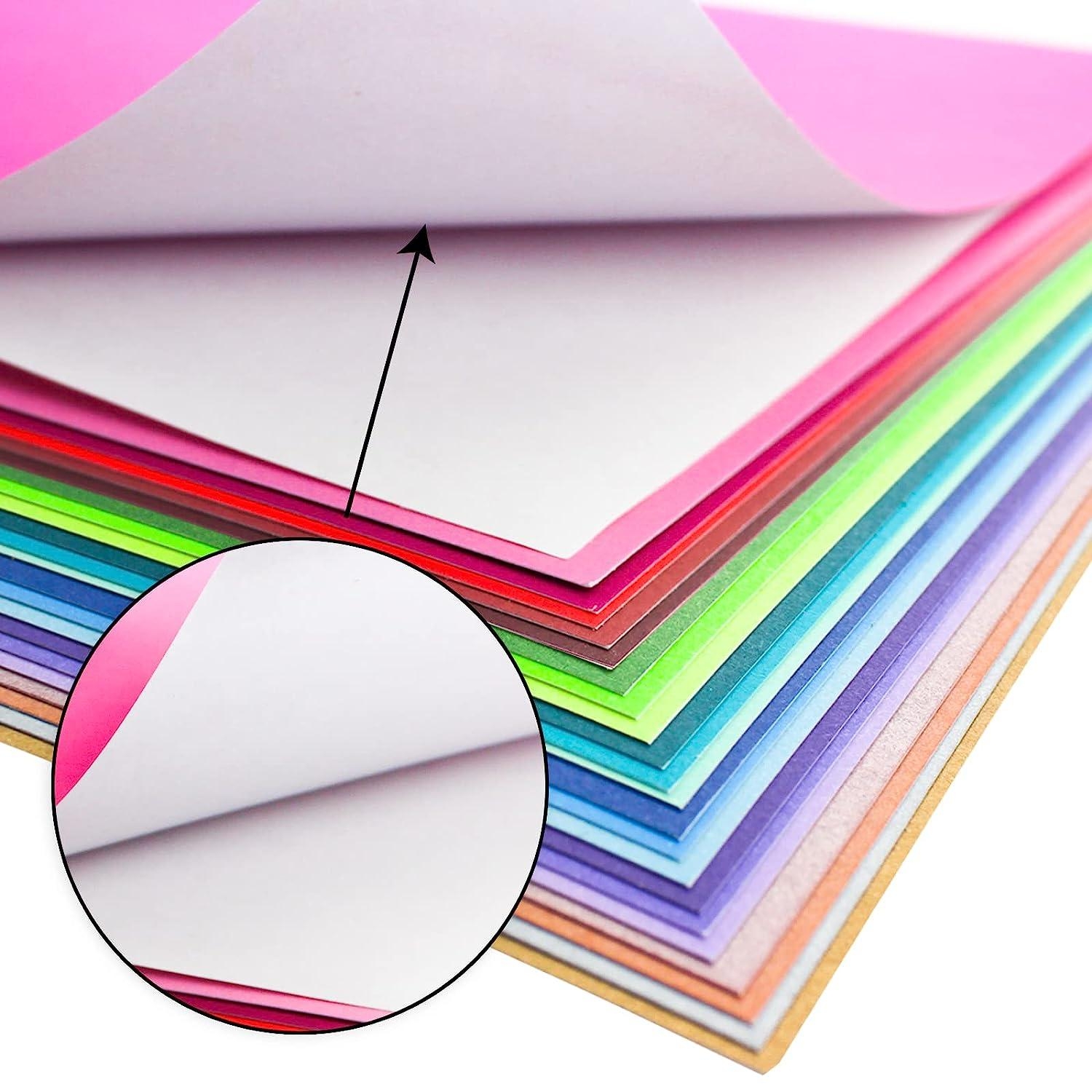 24 Sheets A4 Self Adhesive Cardstock Paper 22 Colored Printable 