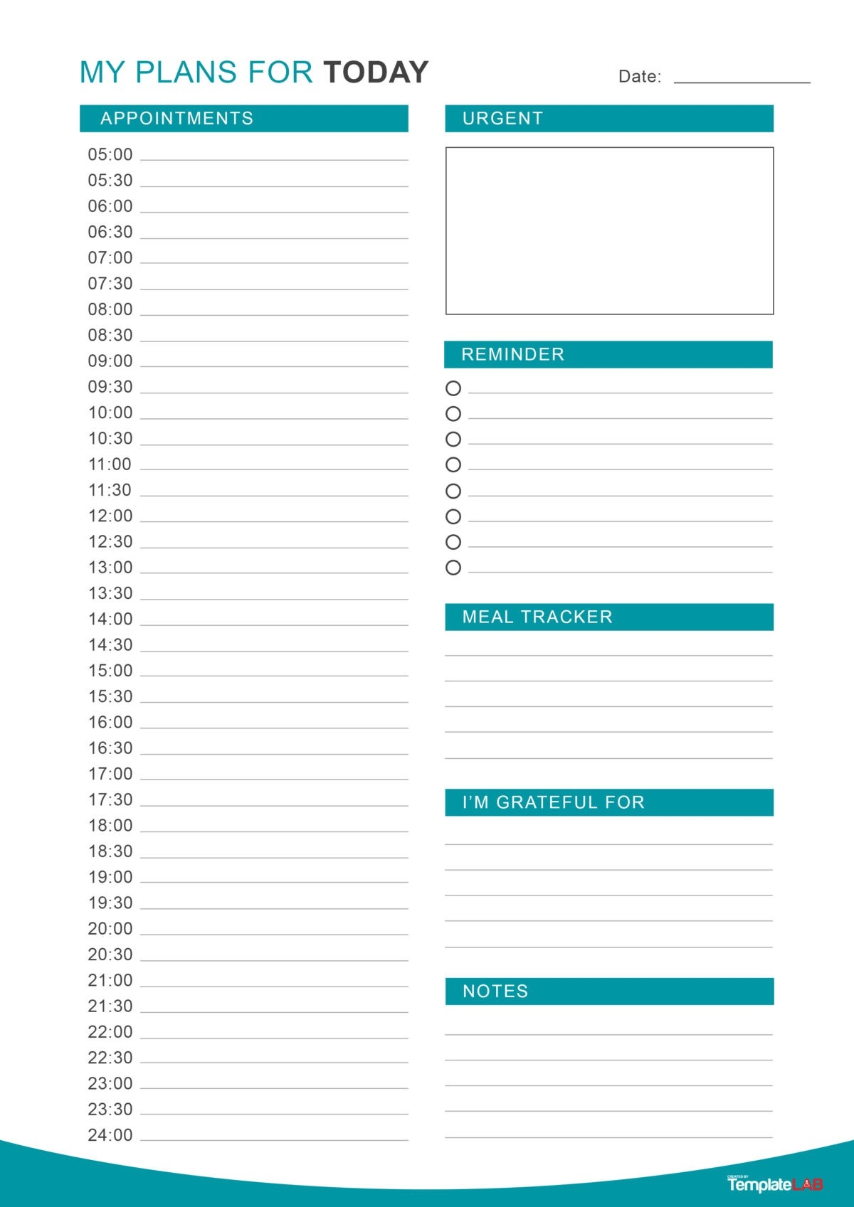 Daily Blank Calendar Online Printable