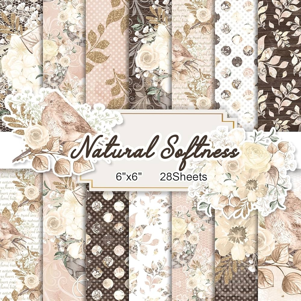 28 Sheets Scrapbook Paper Floral Scrapbooking Specialty Papers 