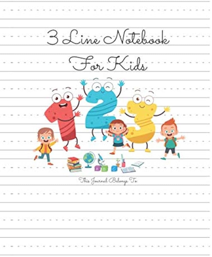 3 Line Notebook For Kids 3 Lines Notebook For Kindergarten 