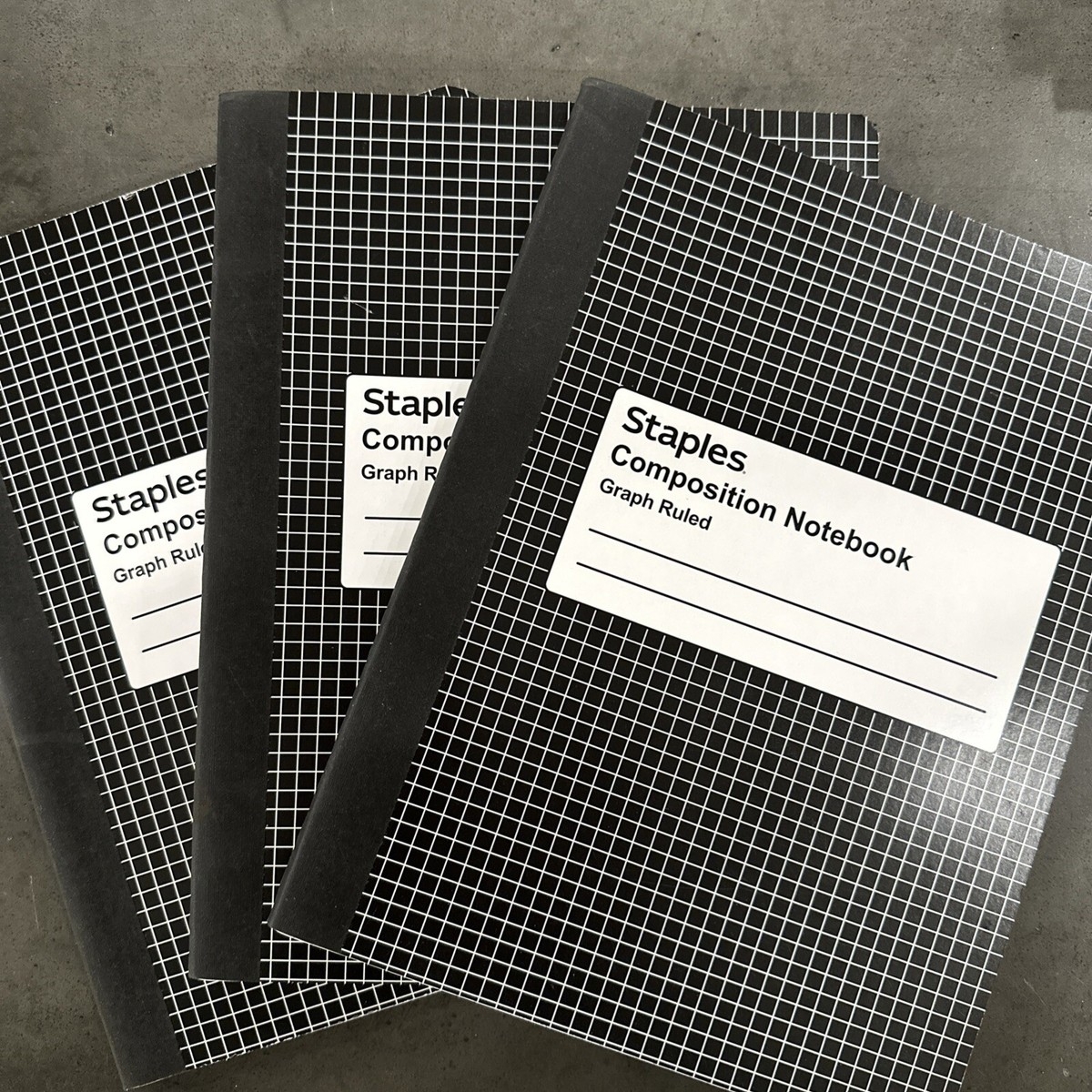 3 Staples Composition Notebooks 7 5 X 9 75 Graph Ruled 80 Sheets 