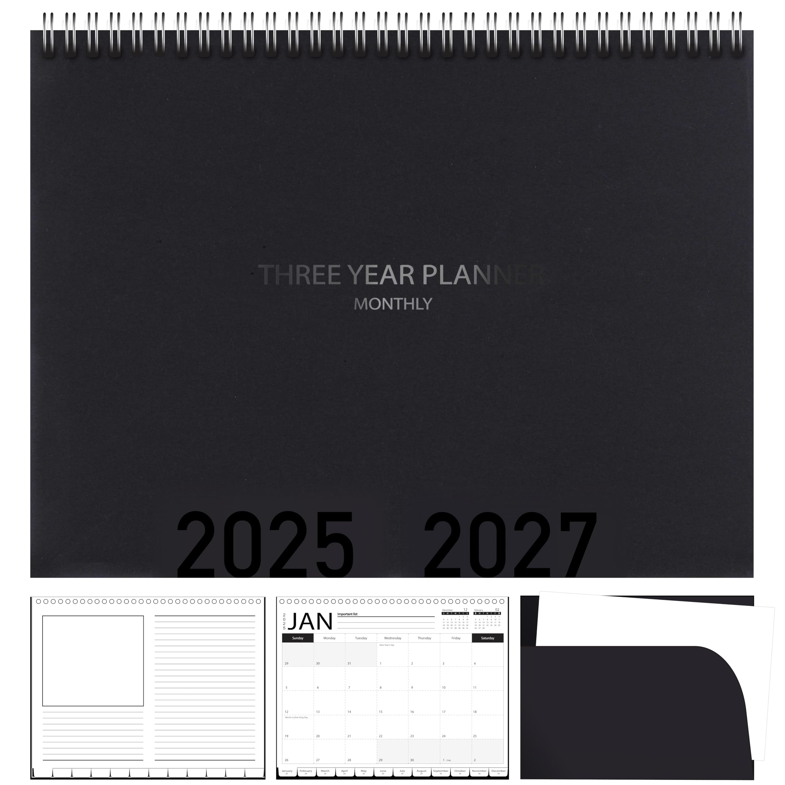 3 Year Calendar Planner 2025 2027 Monthly Planner Organiser Flip 