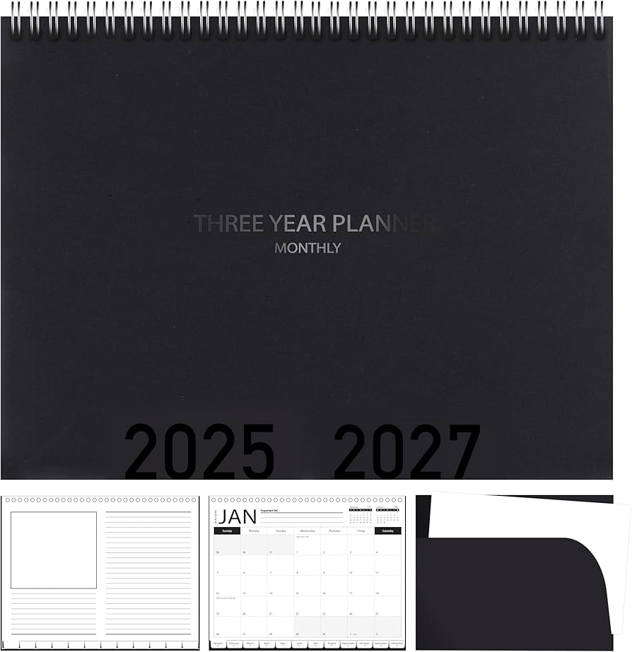 3 Year Calendar Planner 2025 2027 Monthly Schedule Organizer Flip 