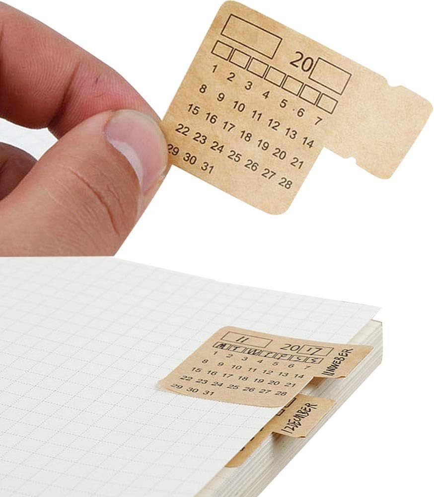 30 Calendar Stickers For Planners Self Adhesive Index Tabs Monthly Index Dividers Bullet Journal Planner Agenda Style 1 Amazon de Stationery amp 