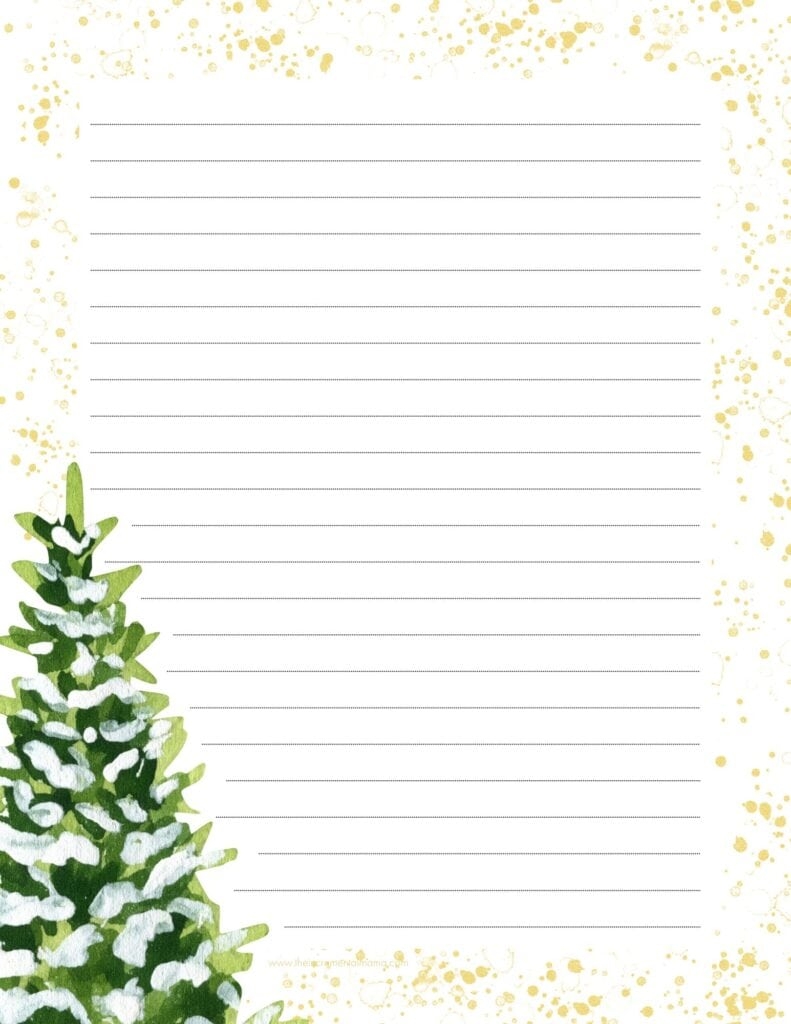 Christmas Border Lined Paper Free Printable