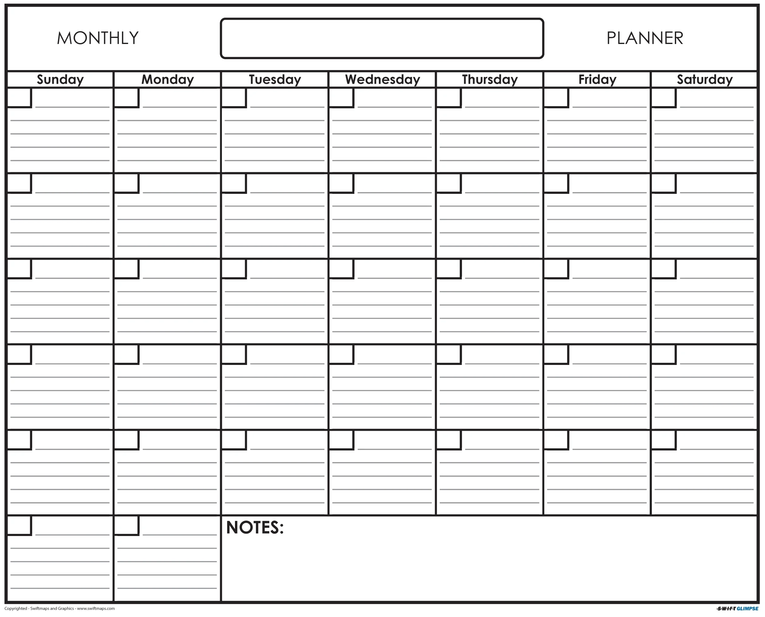 Large Blank Printable Calendar
