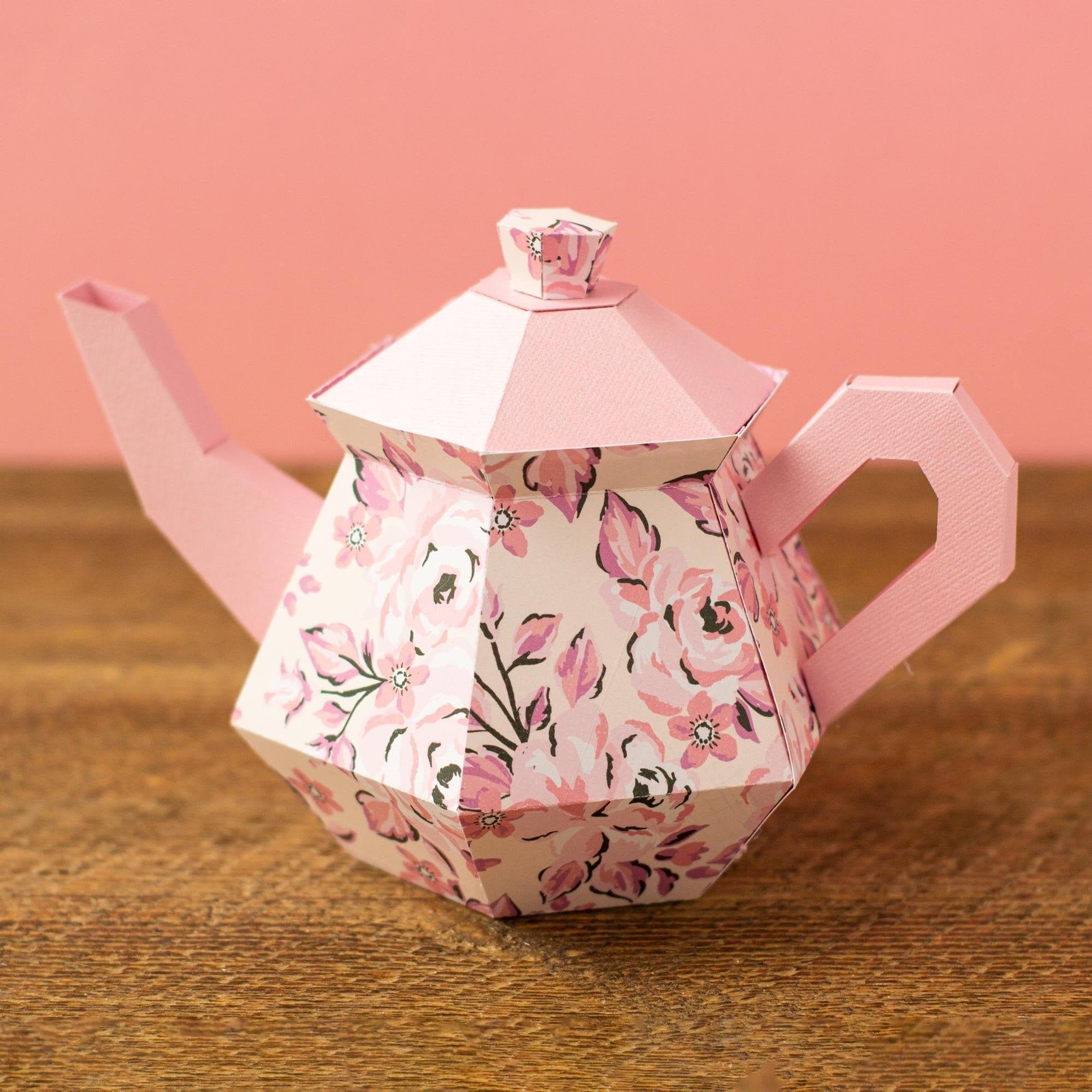 3D Paper Teapot SVG Cut File EssyJae Design Shop