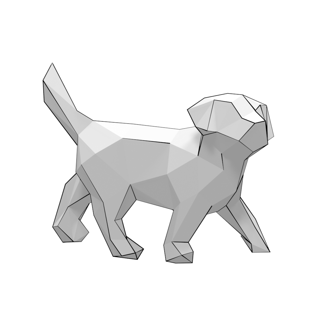 3D Papercraft Model Of Dog Free Printable Paper raft Templates