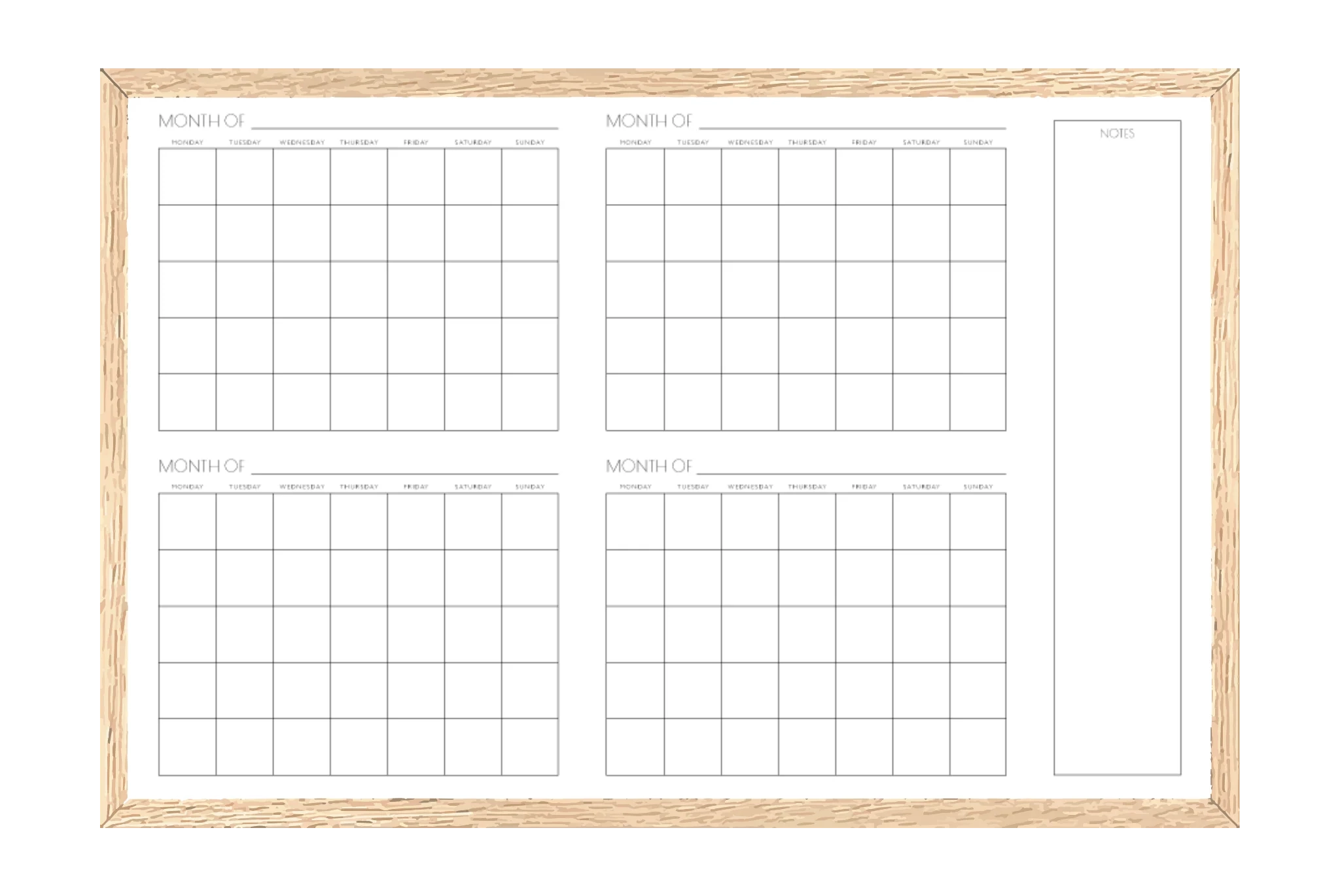 4 Month Calendar Caswell Green