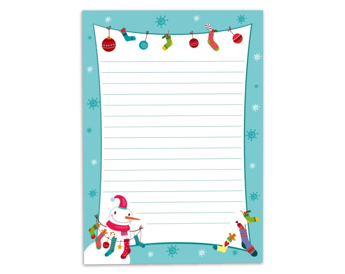 4 Pads Writing Pad With Kids Snowman Design For Girls Boys 