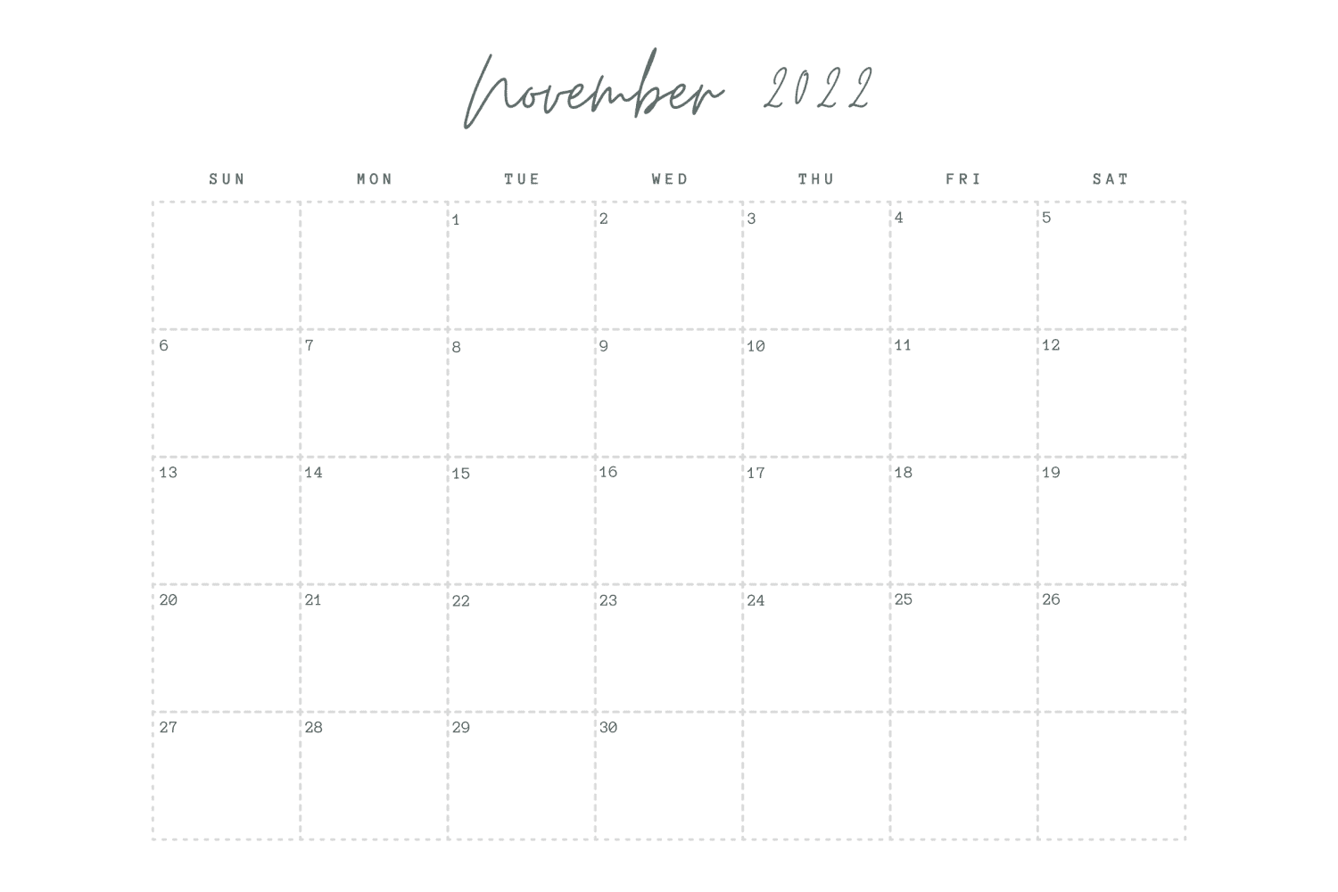 40 Best Printable November Calendar Designs For 2022