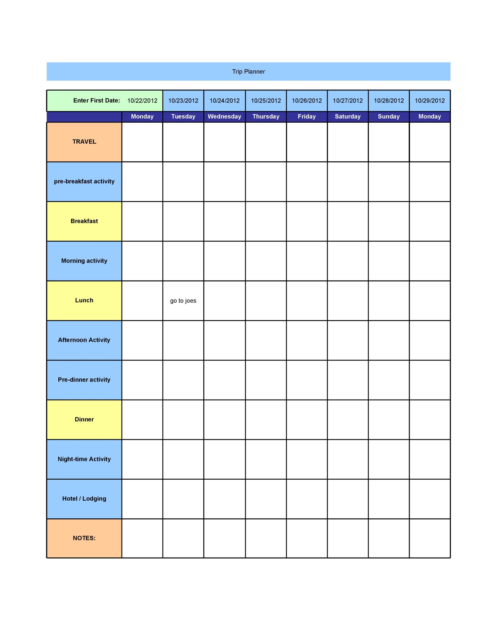 40 Free Travel Planner Templates Excel Word PDF 