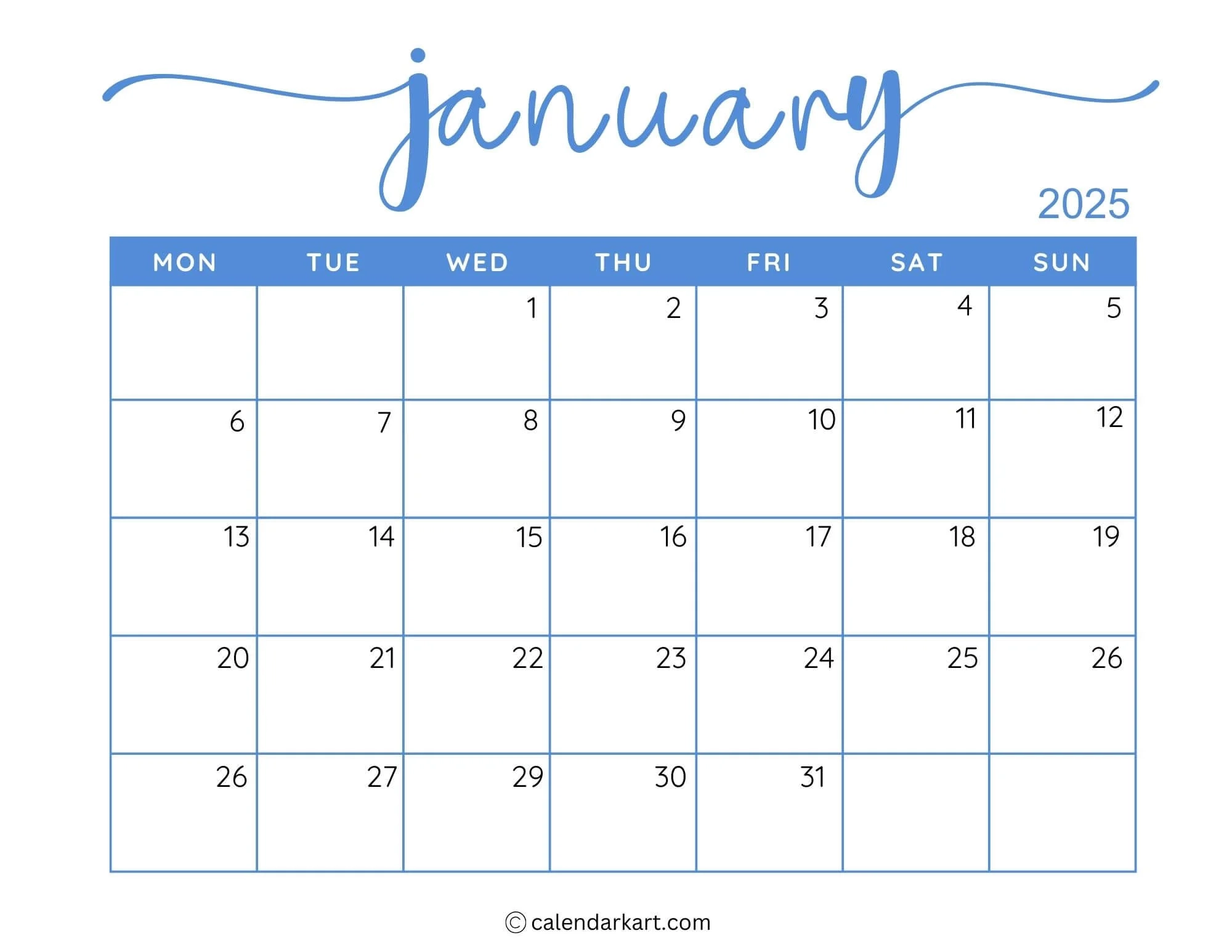 Calendar Paper Printable