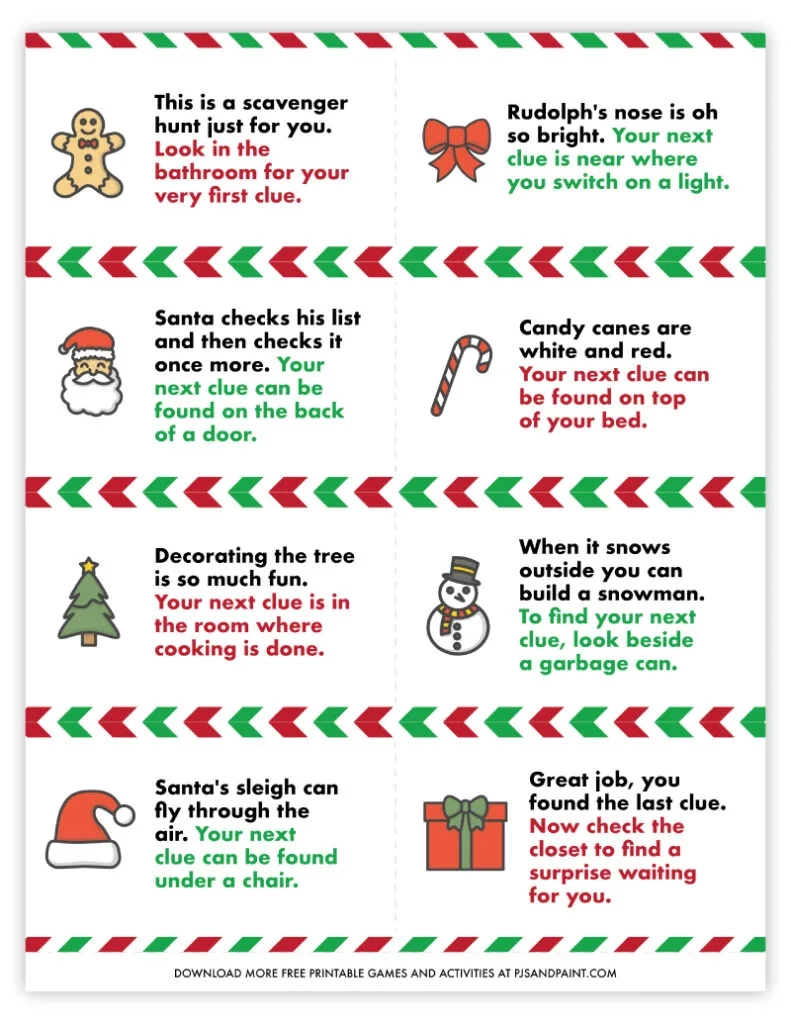 43 Free Printable Christmas Games And Activities Pjs And Paint