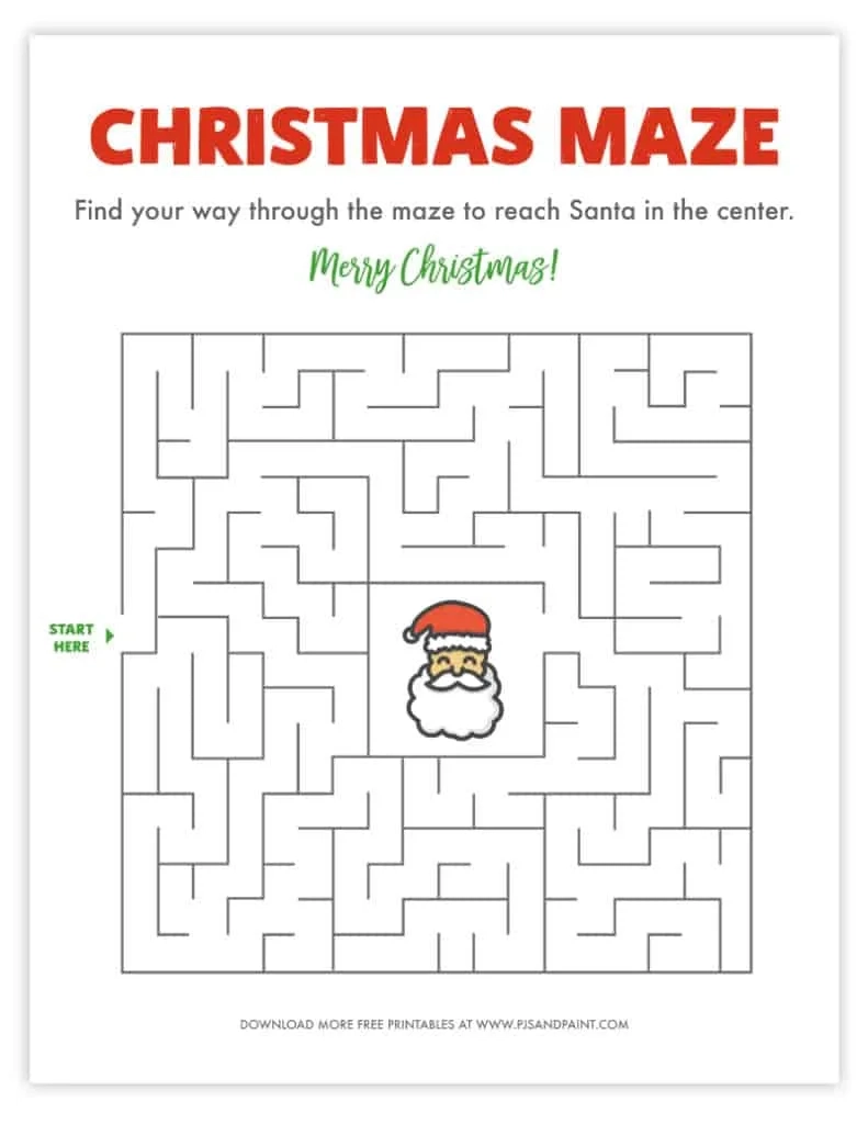 43 Free Printable Christmas Games And Activities Pjs And Paint