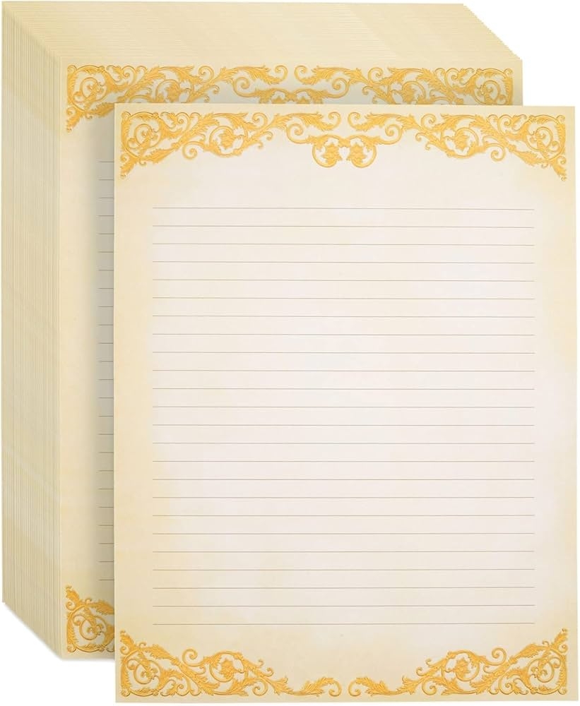 48 Pack Vintage Style Lined Stationary Paper For Writing Letters 