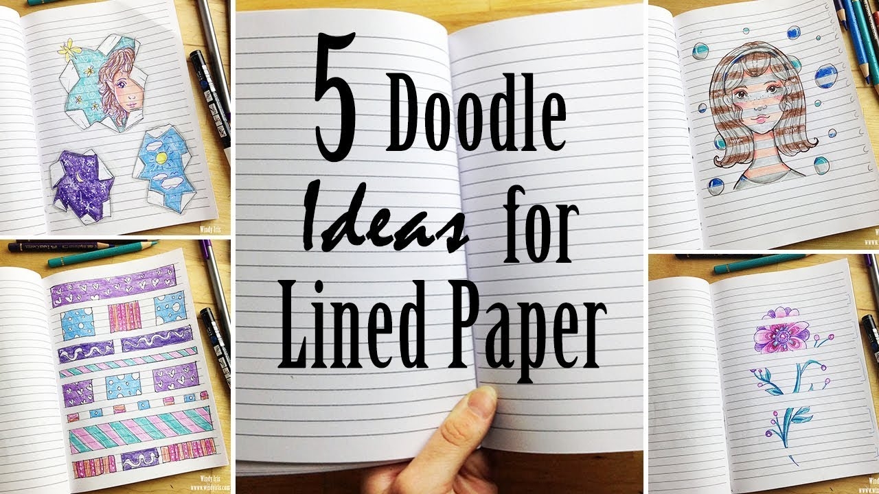 5 Doodle Ideas For Lined Paper Drawing In Notebooks