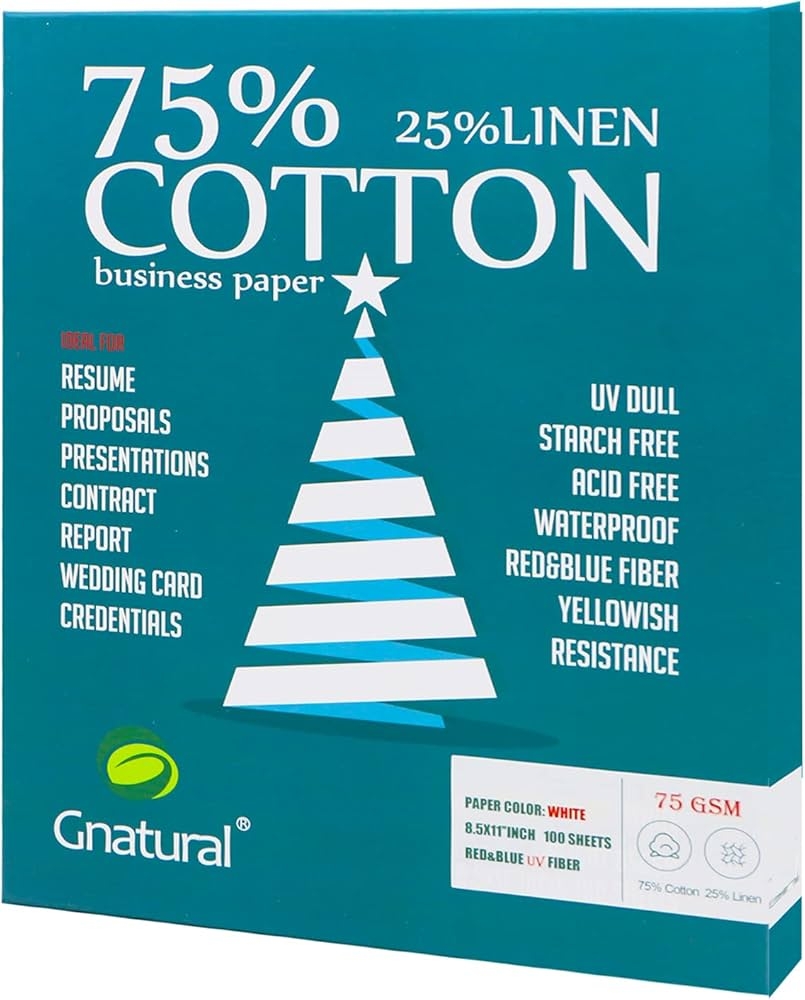 75 Cotton 25 Linen Paper 75gsm Inkjet Printing Paper 8 5 x11 