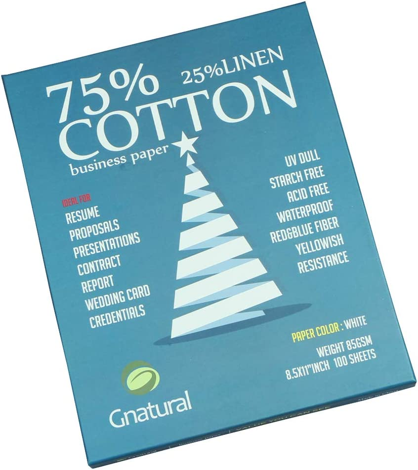 75 Cotton 25 Linen Paper 85gsm Inkjet Printing Paper 8 5 x11 