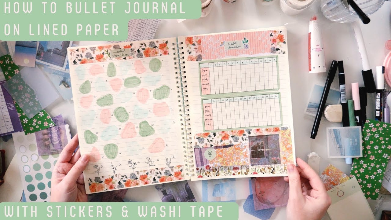 A Monthly Bullet Journal Set Up On LINED PAPER Bujo Ideas 