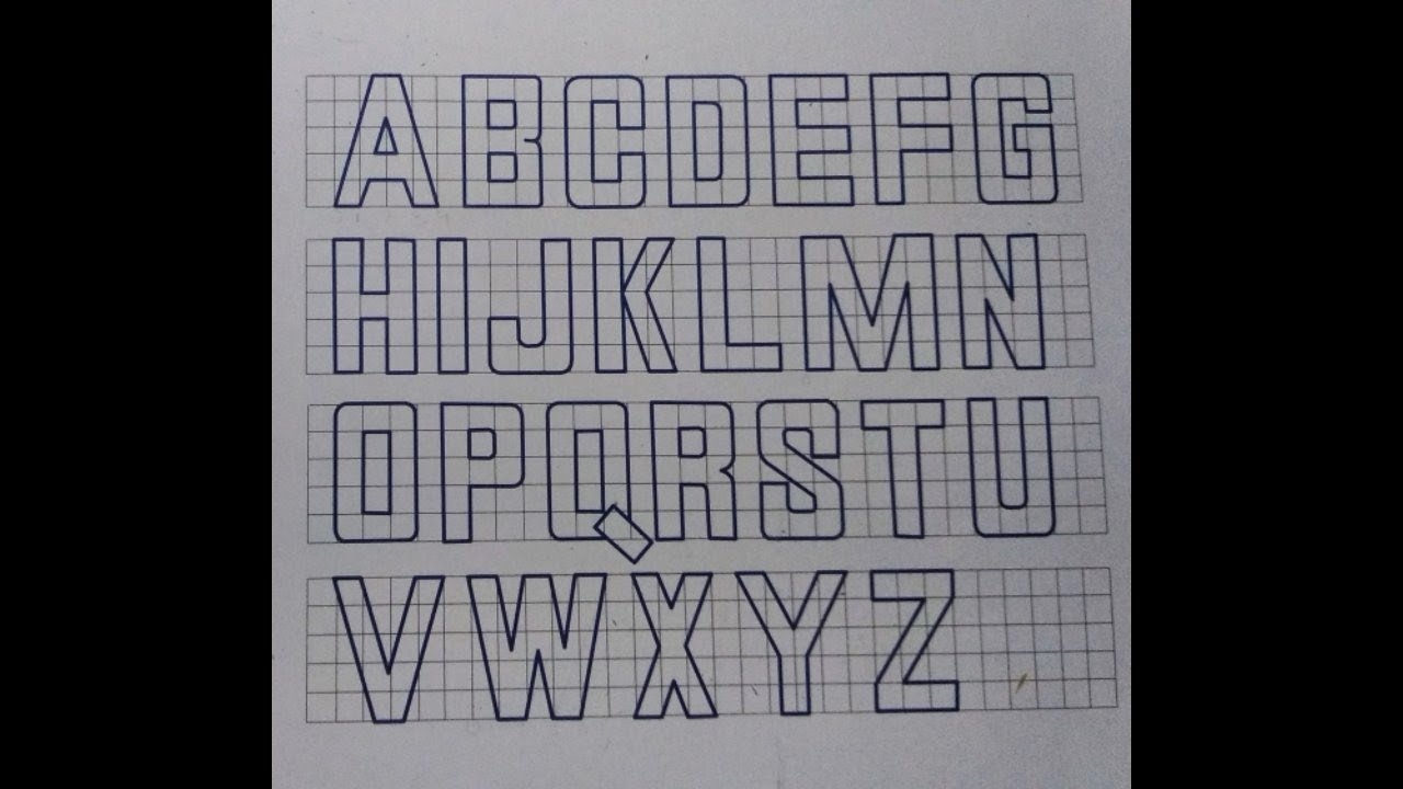 A To Z Block Letters With The Help Of Grid