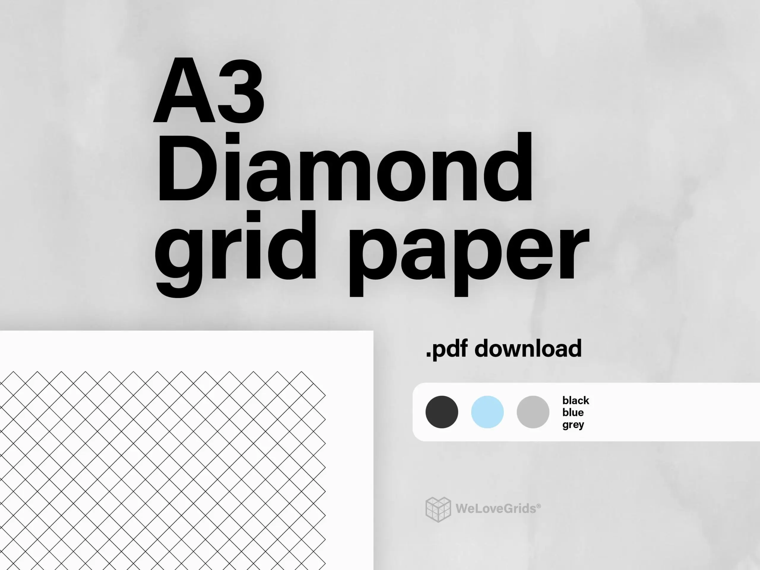 A3 Diamond Grid Paper 5 Mm 10 Mm Line And Dot Styles Blue Grey 