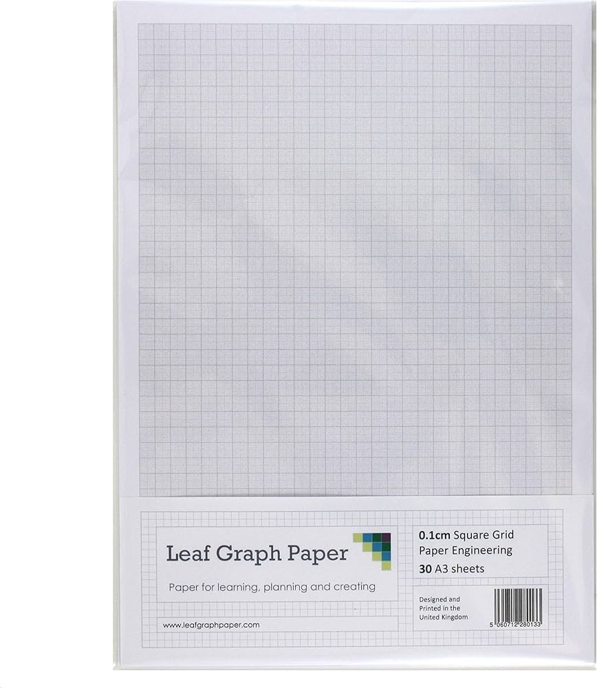 A3 Graph Paper 1mm 0 1cm Squared Engineering 30 Loose Leaf 