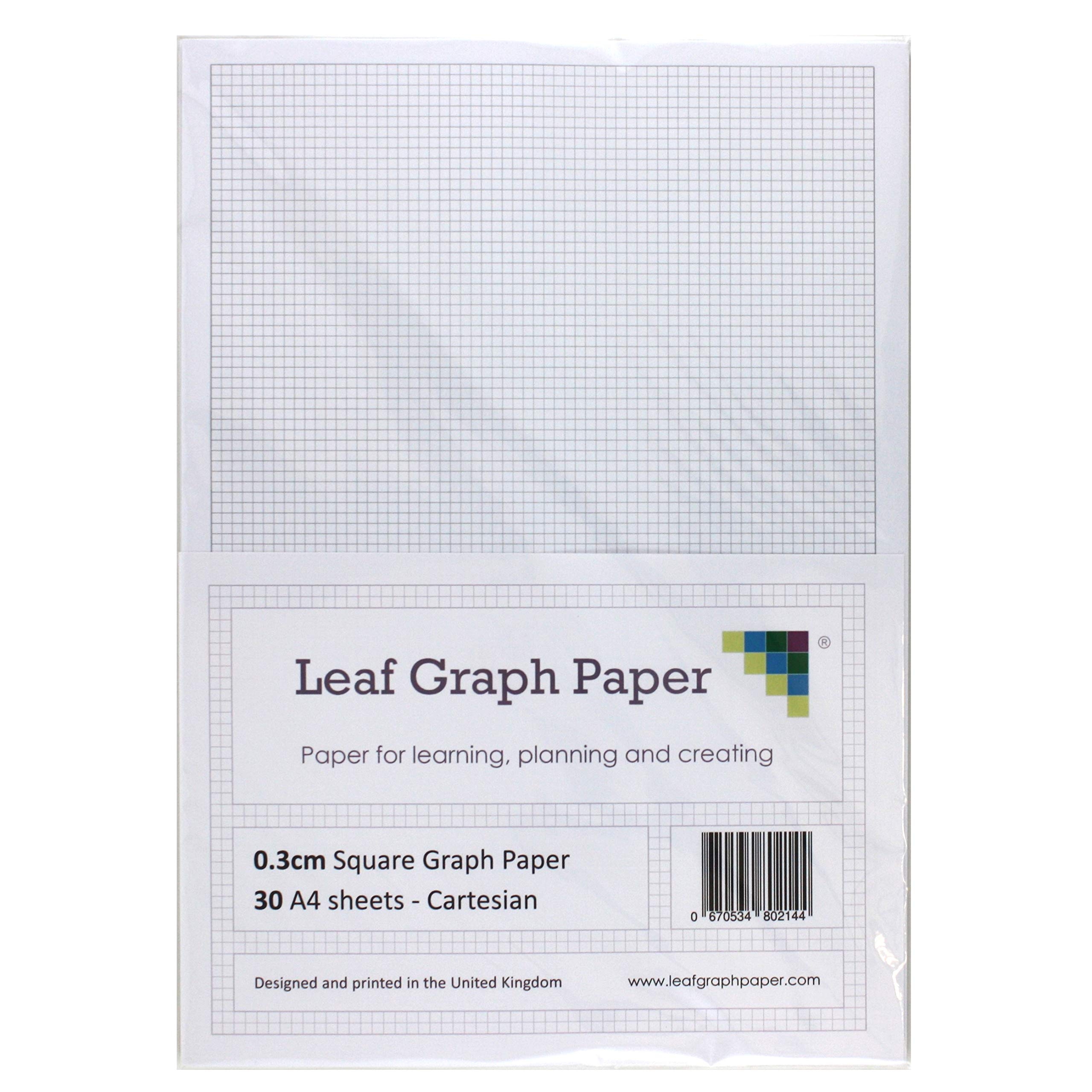 A4 Graph Paper 3mm 0 3cm Squared Cartesian 30 Loose Leaf Sheets 