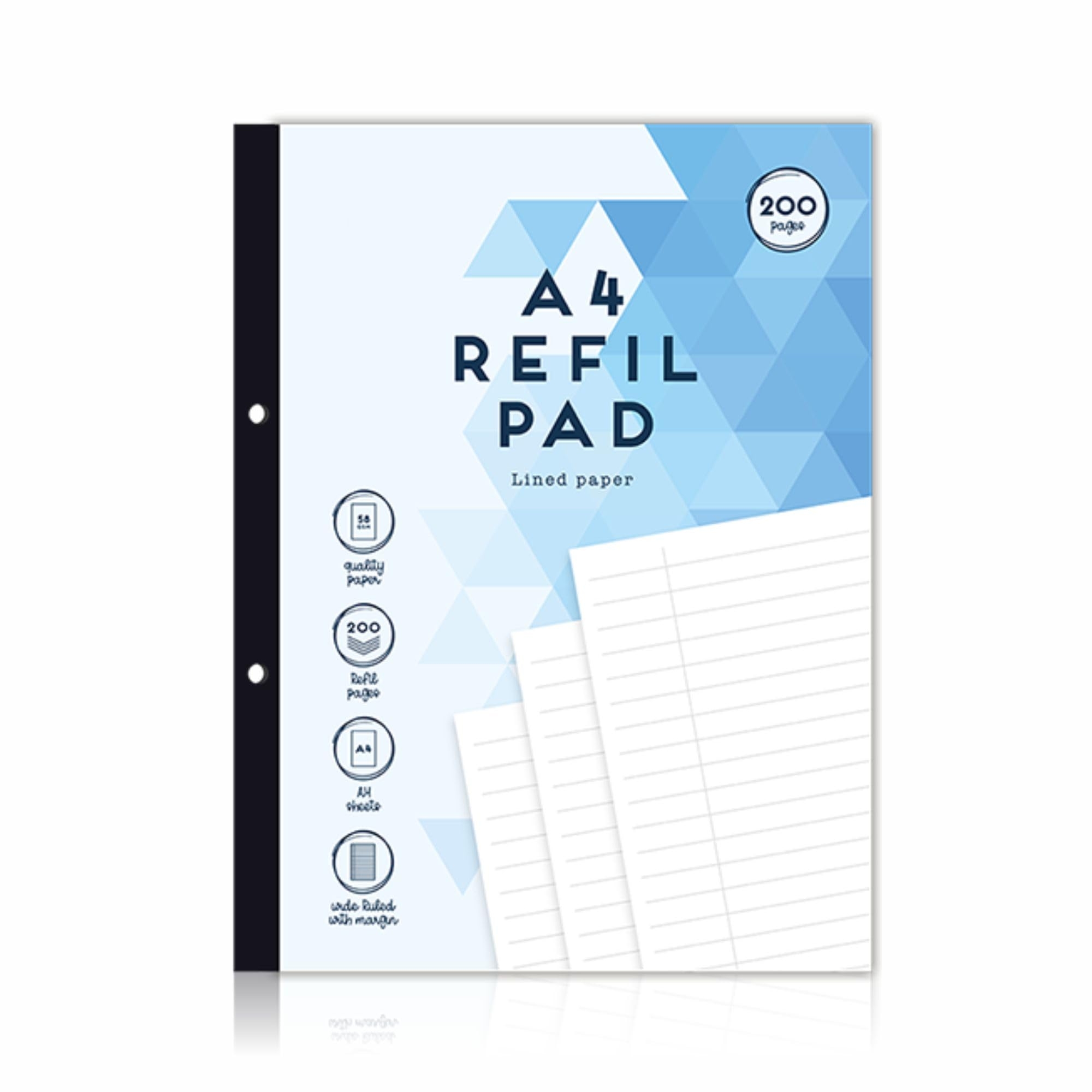 A4 Refill Pad Refillable Writing Pad Ruled Lined Paper With Margin 