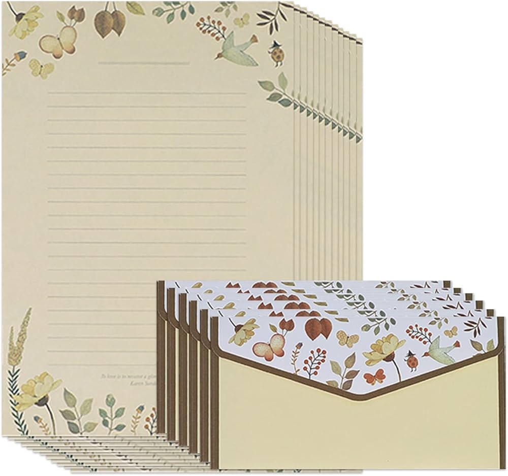 A5 Letter Paper And Envelopes Set For Kids And Adults Lined 