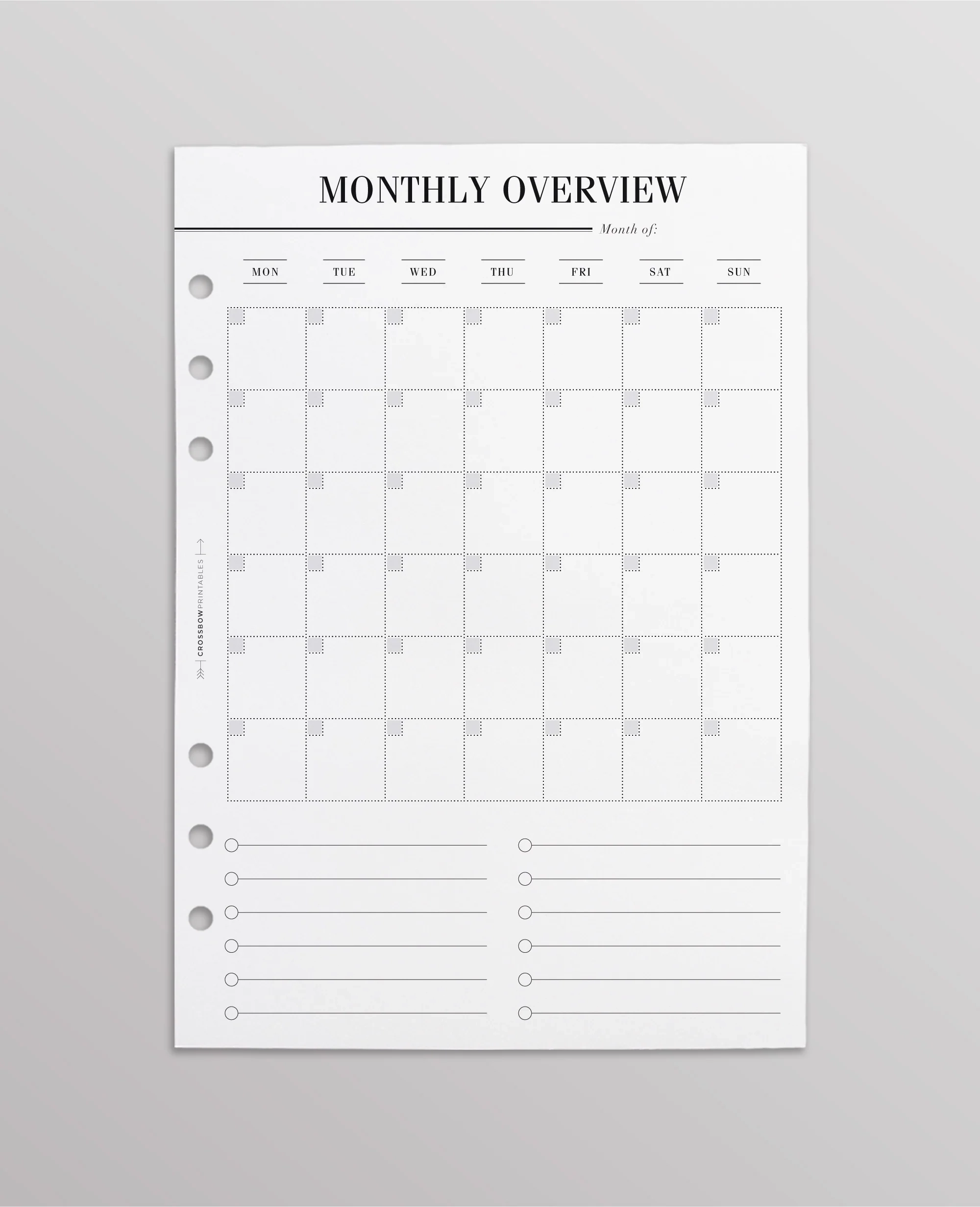 A5 Planner Calendar Inserts