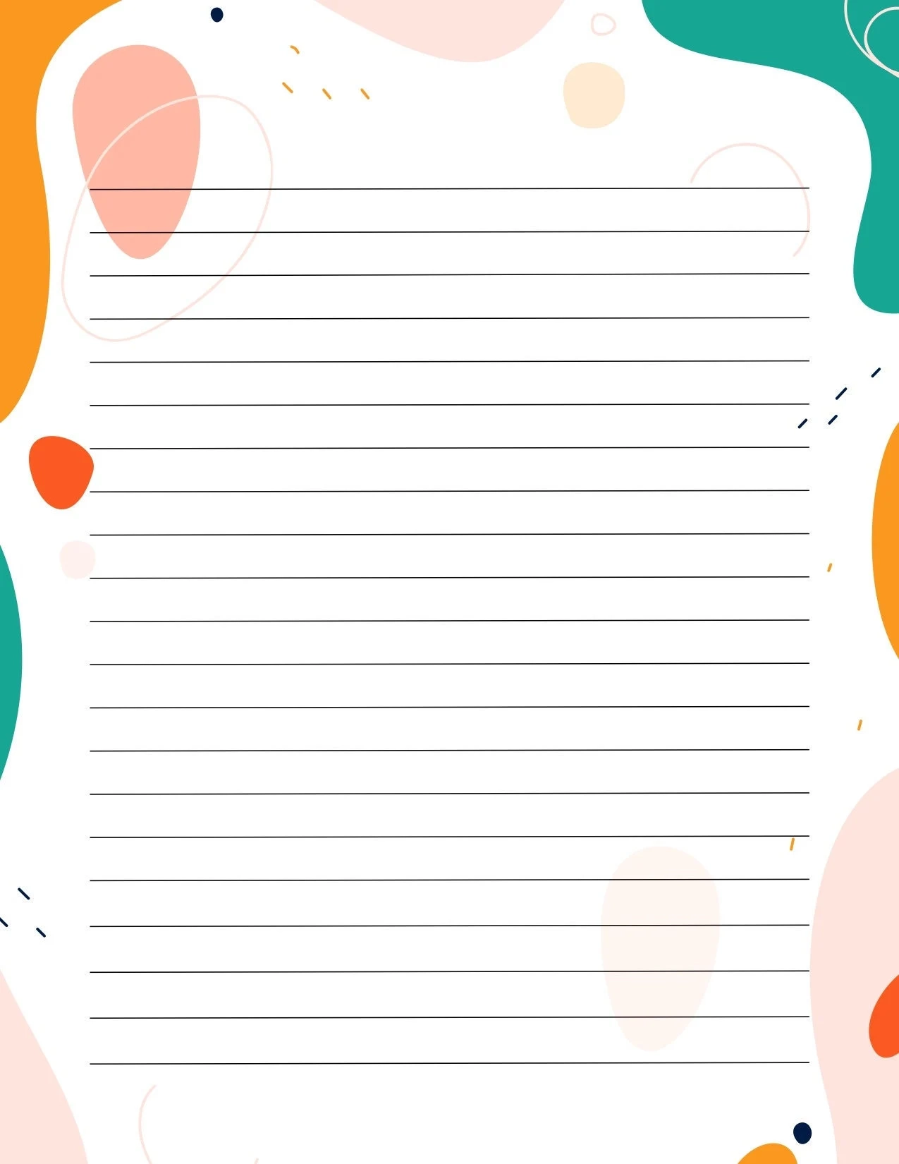 Abstract Lined Writing Paper US Letter amp A4 digital Download Etsy