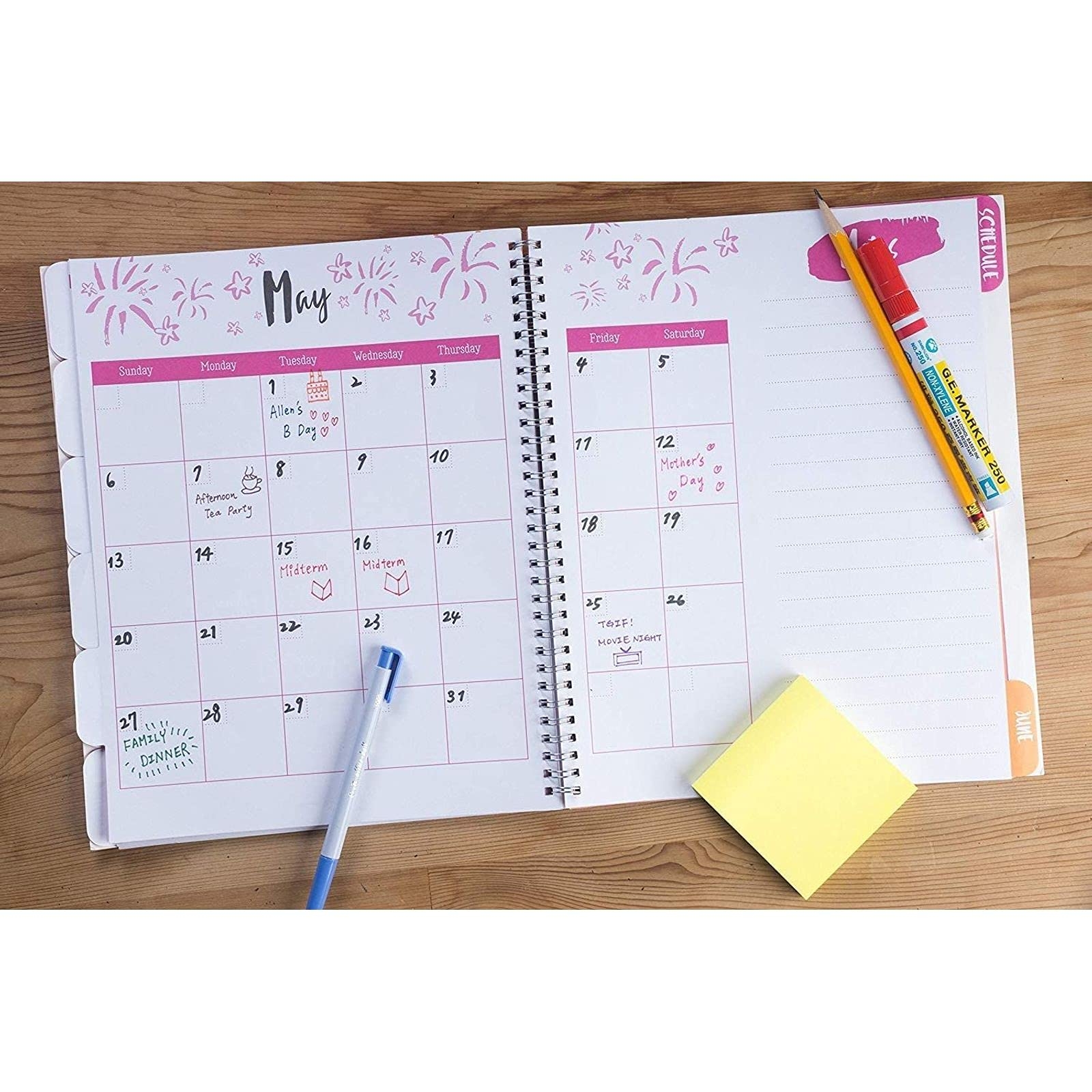 Academic Planner 2 Pack Undated Student Planner Weekly And Monthly Calendar Schedule Organiser For School Study Lesson Planner Spiral Bound 