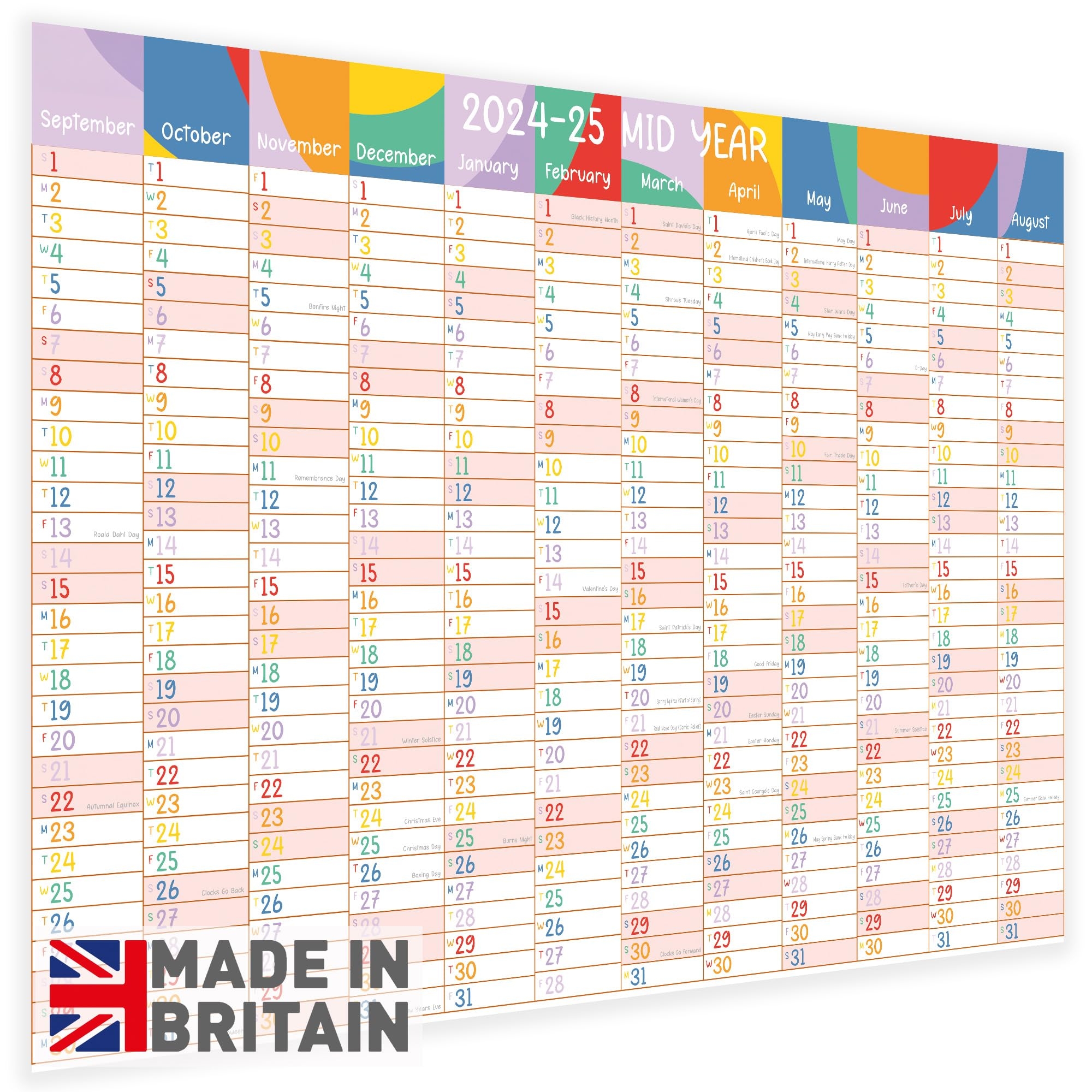 Academic Wall Planner 2024 2025 Mid Year Teacher amp Student 
