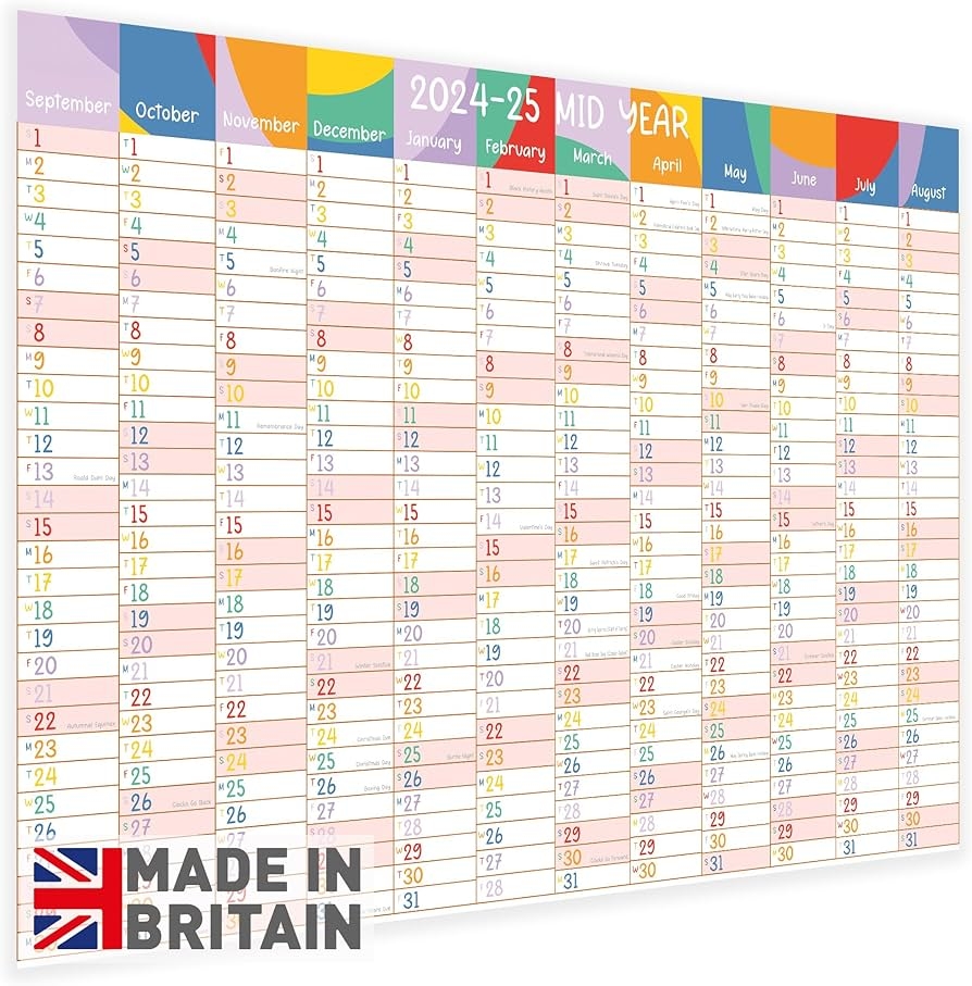 Academic Wall Planner 2024 2025 Mid Year Teacher amp Student 