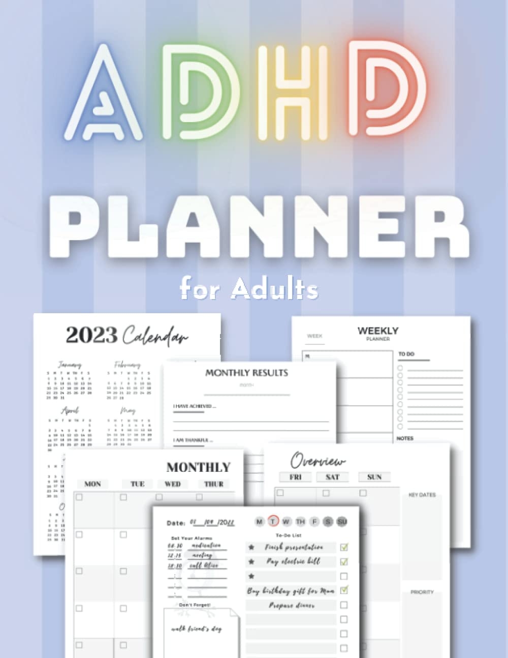 ADHD Planner For Adults Detailed Daily Planner With Weekly amp Monthly Personal Organizer Including 2022 Calendar To Do List Habit Tracker Monthly 