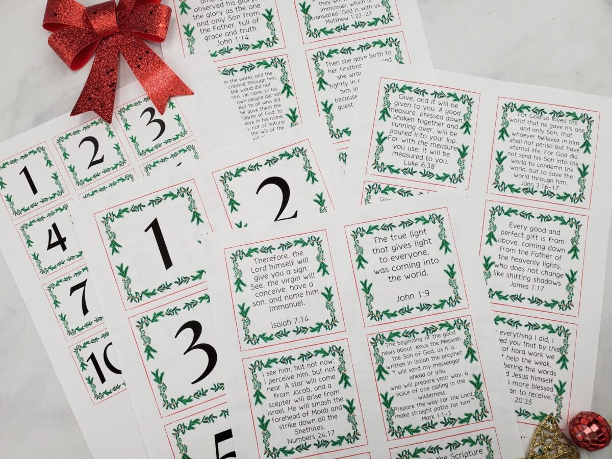 Printable Bible Verse Advent Calendar