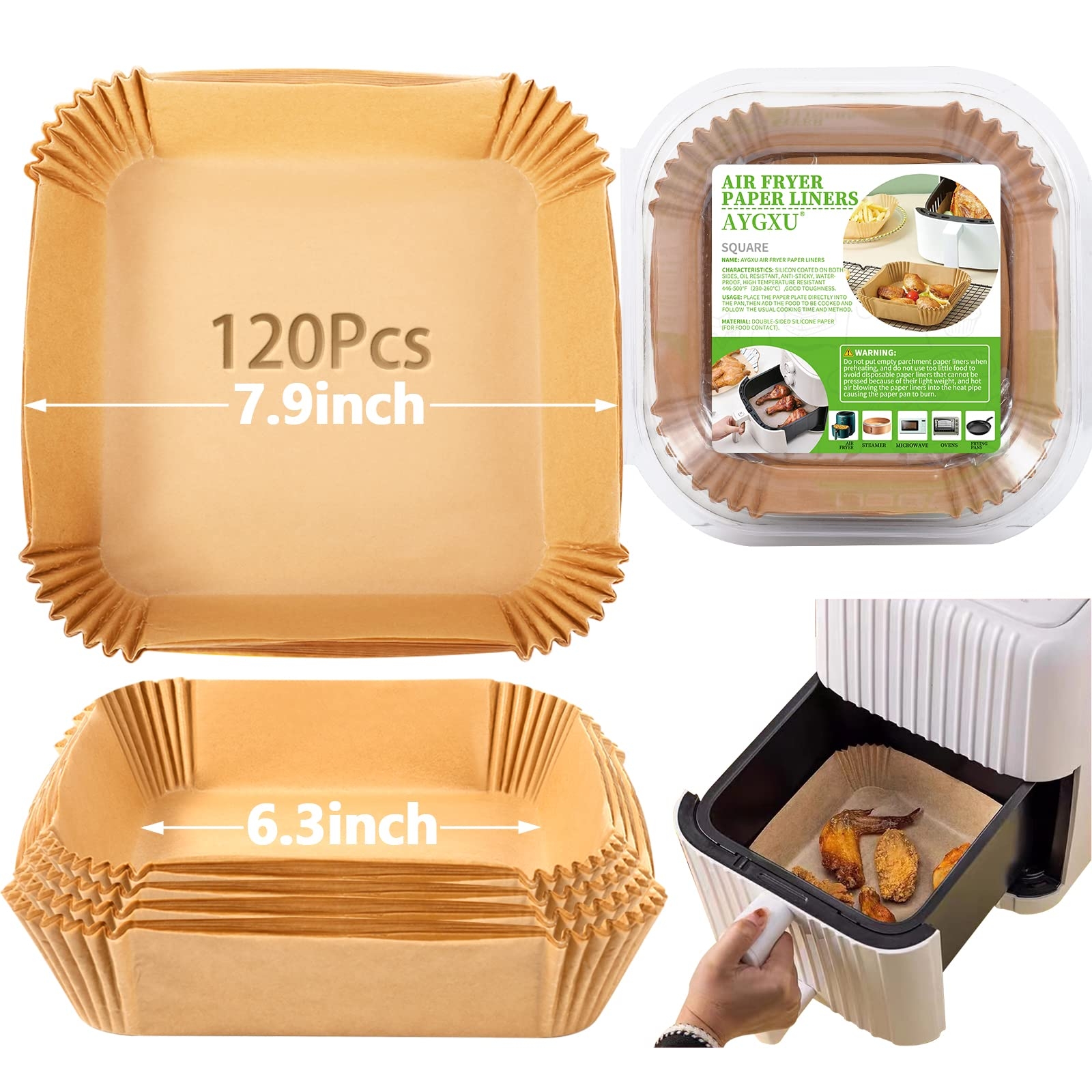 Air Fryer Liners Air Fryer Disposable Paper Liner Square Non 