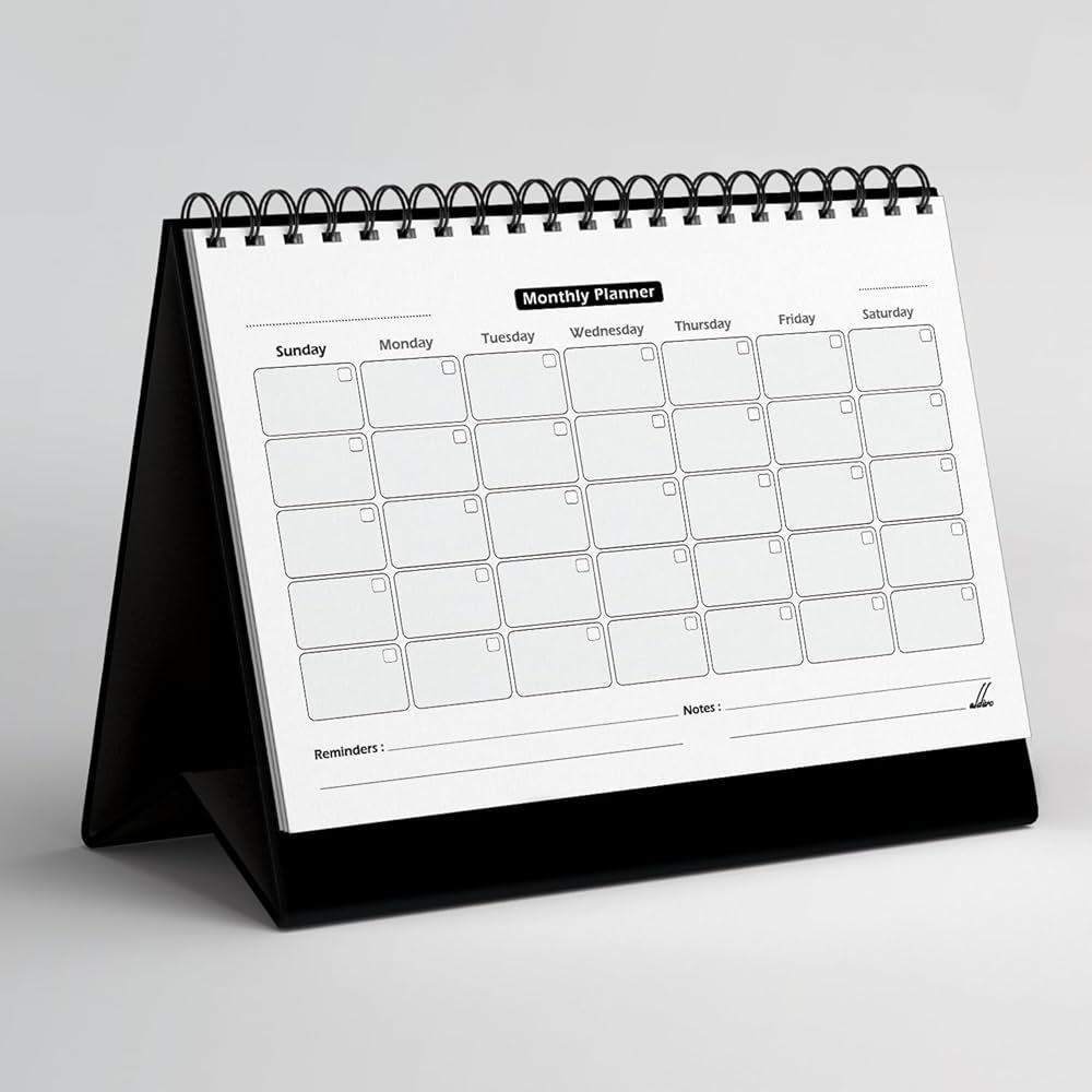 Aldivo Calendar Any Month Any Year Floral Design Desk Calendar Planner With Blank Space To Write Month Name 15 Blank Months Printed Table Planner 