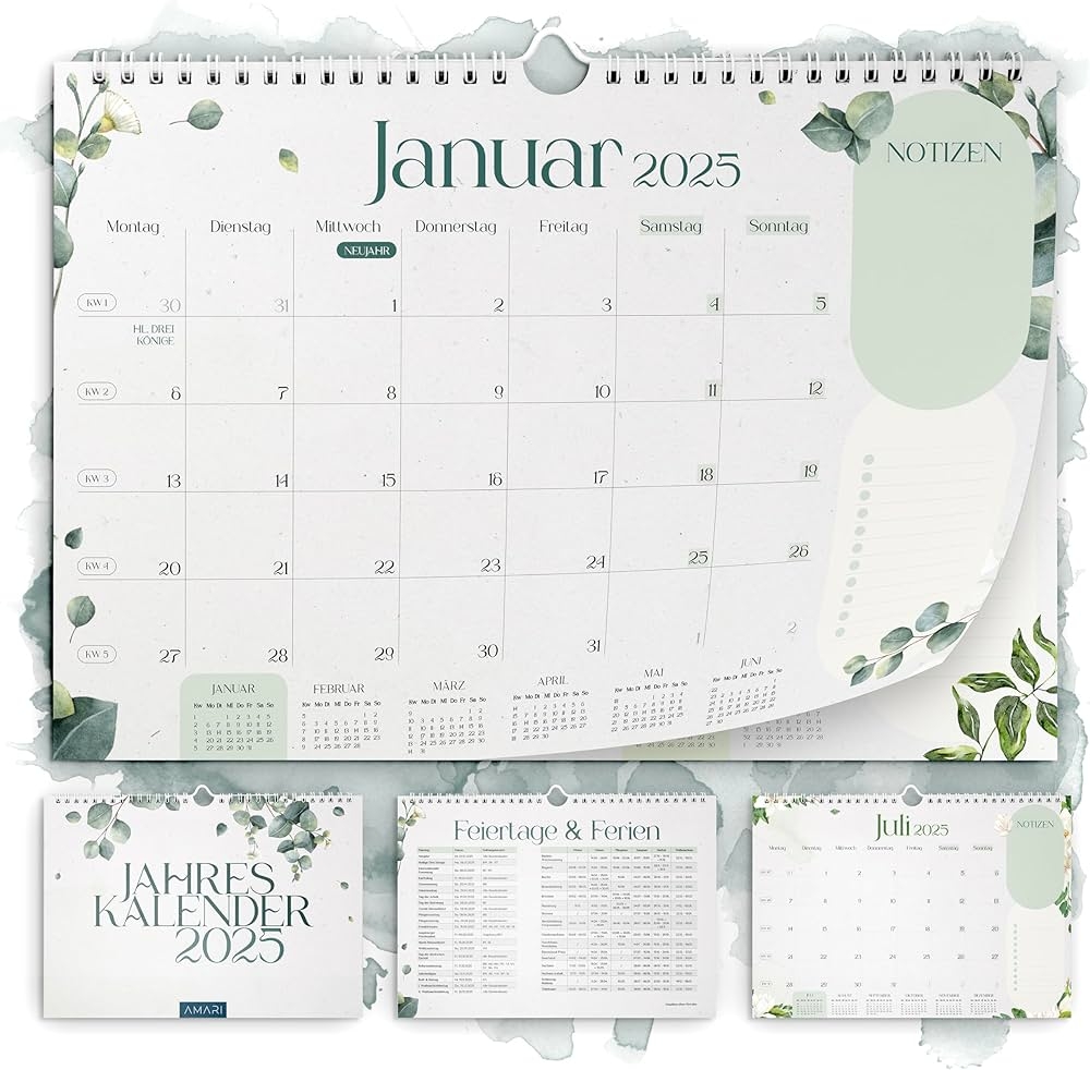 AMARI Calendar 2025 Wall Calendar Family Planner Family 