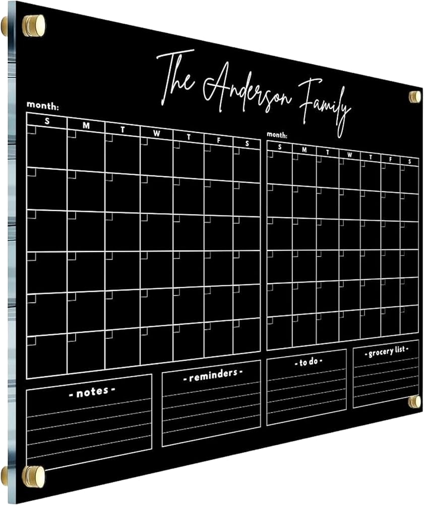 Amazon Double Month Family Calendar Two Month Planner 