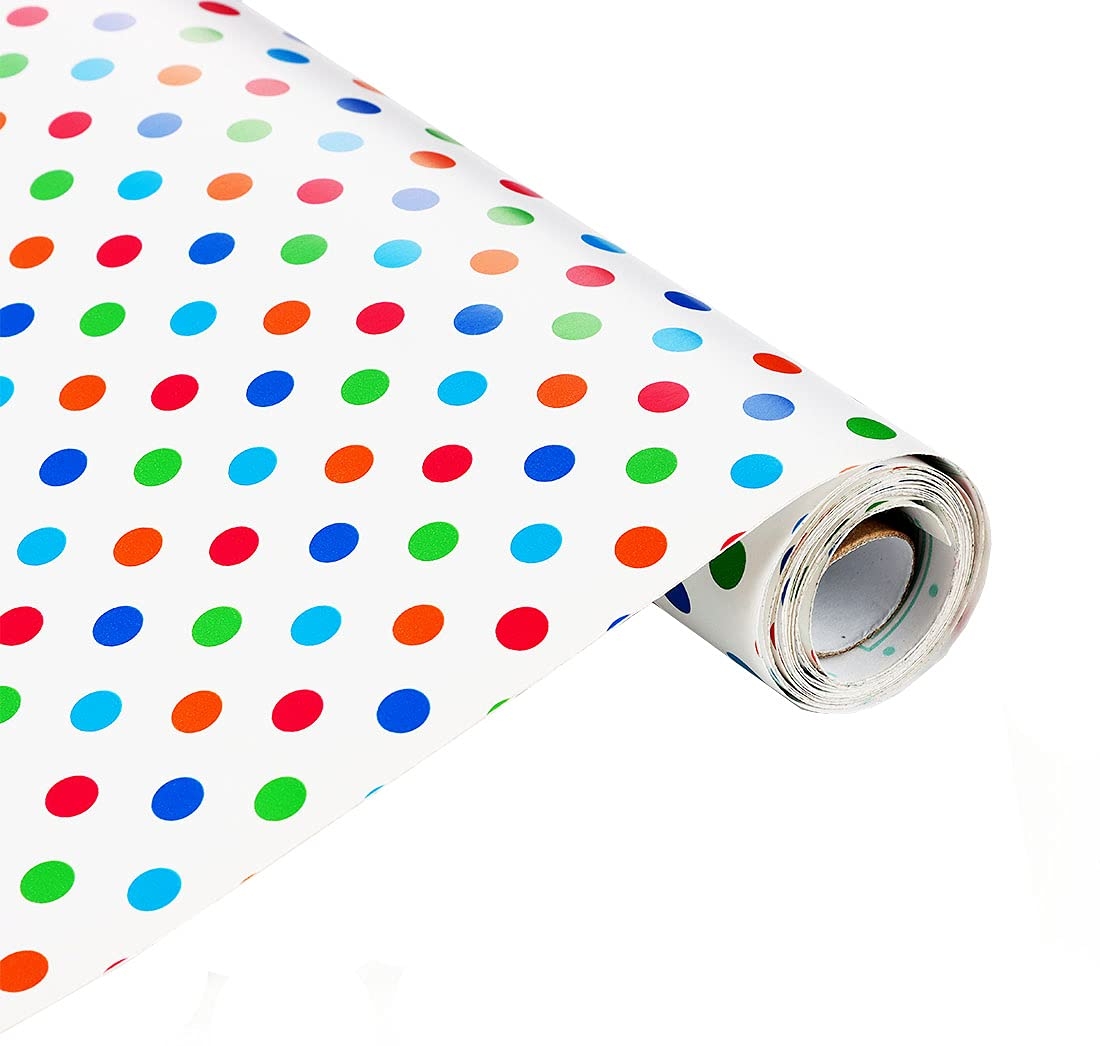 Amazon GLOW4U Self Adhesive Polka Dots Shelf Drawer Liner 