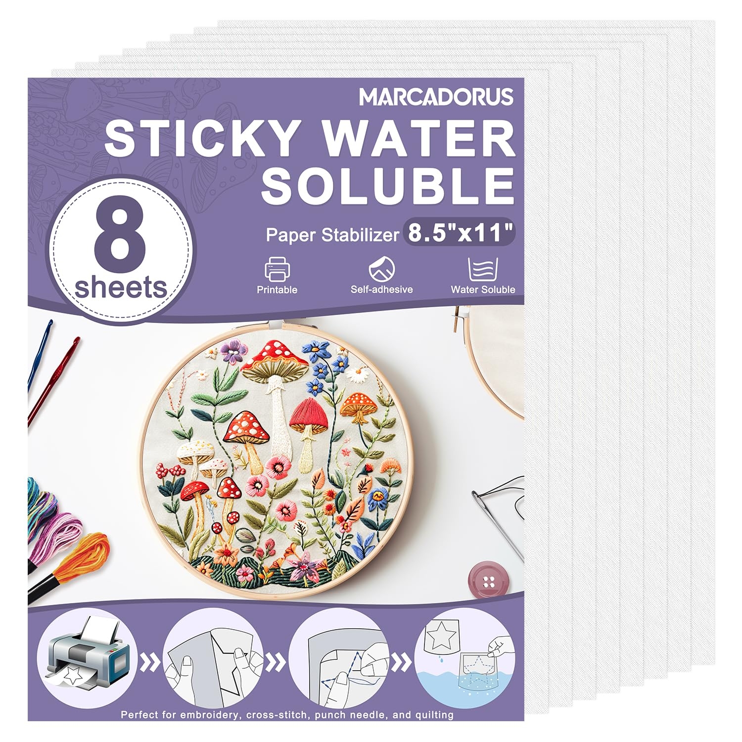 Amazon Printable Embroidery Transfer Paper 8 5 x11 12 Pcs 