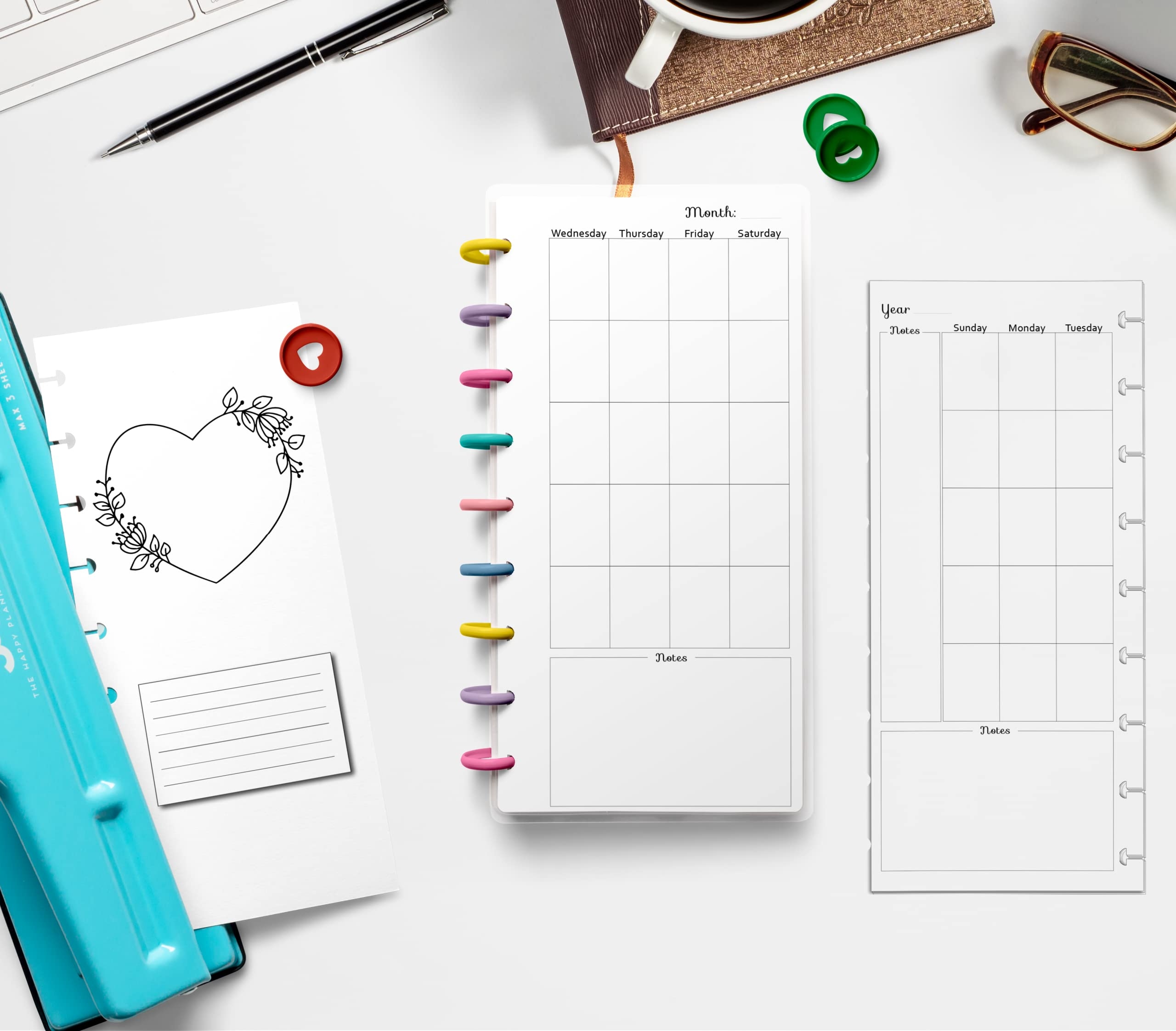 Amazon Undated Monthly Calendar Insert Fits 9 Disc Skinny 