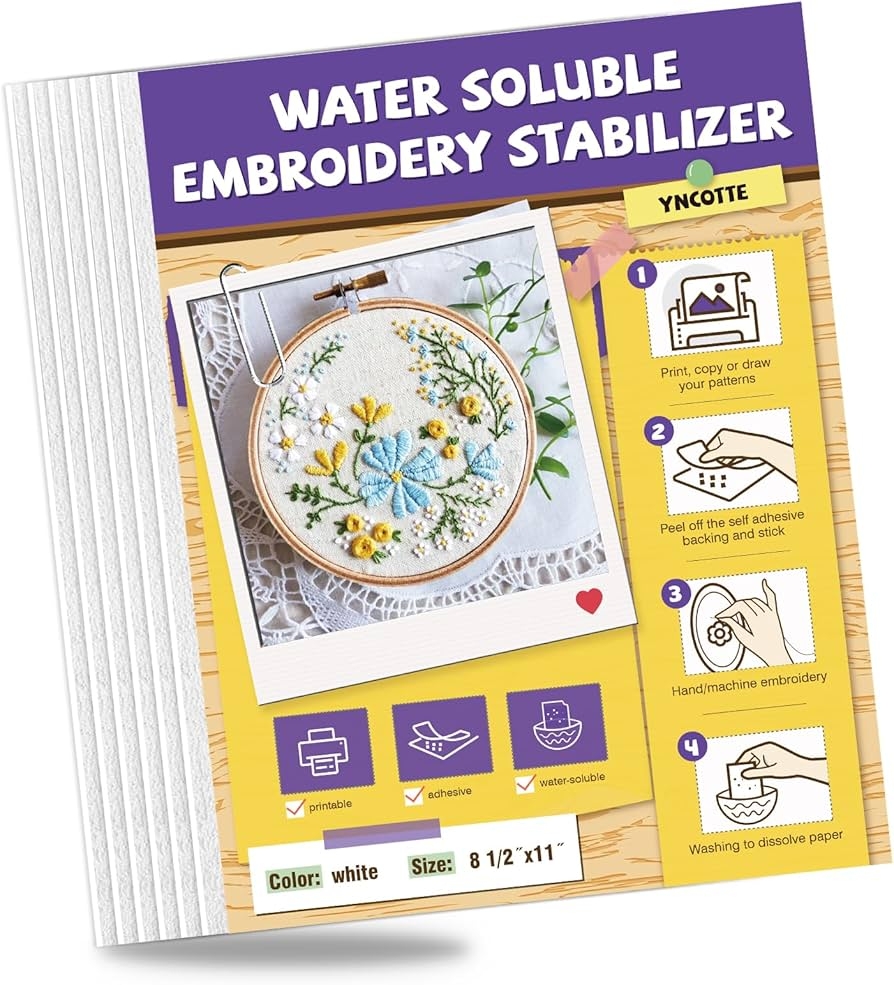 Amazon Water Soluble Embroidery Paper 6PCS 8 5 x11 