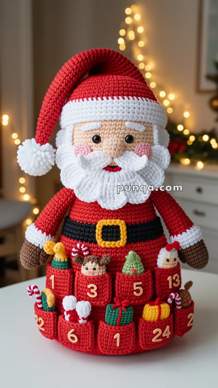 Amigurumi Santa Advent Calendar FREE Crochet Pattern Punqa